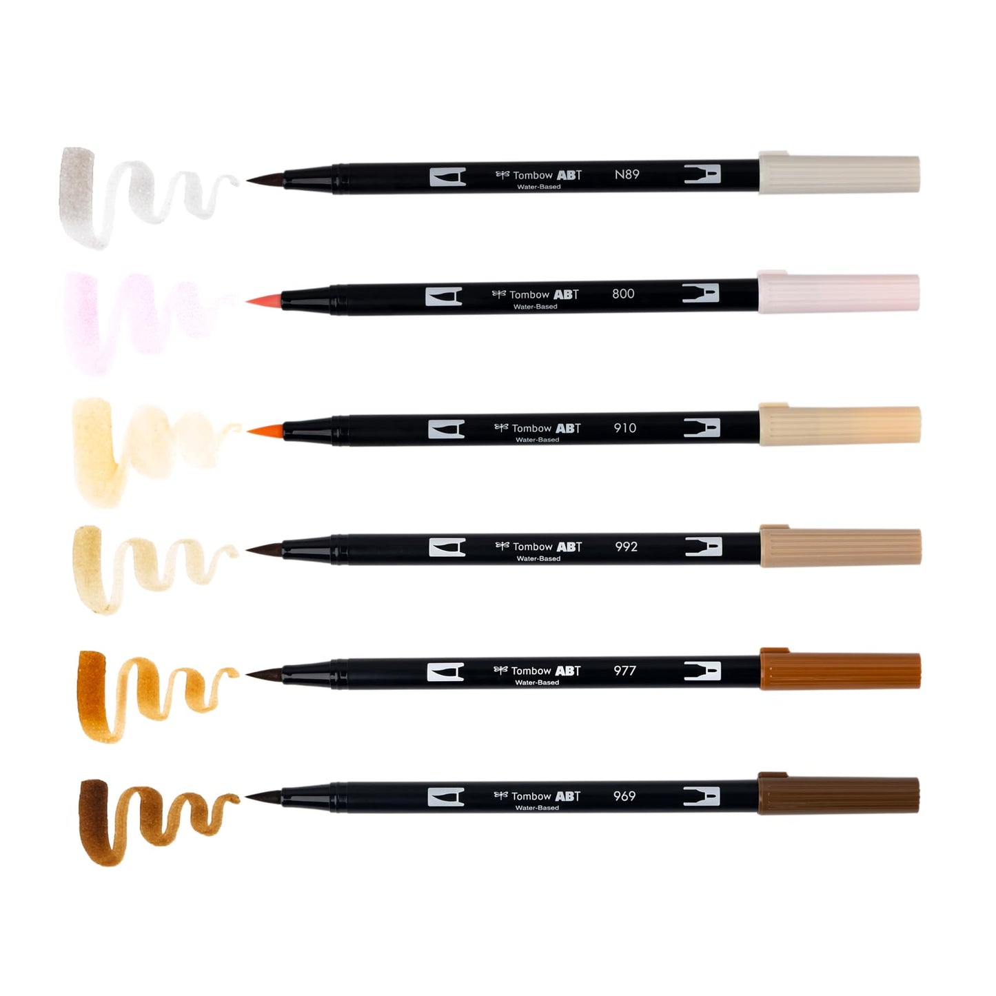 Tombow 56241 Dual Brush Pen Art Markers, Coffee Break, 6-Pack, Water-Based Ink, for Hand Lettering, Watercolor, Fine Art