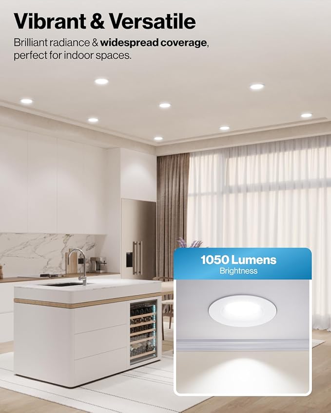 Sunco 64 Pack 6 Inch LED Recessed Light, Retrofit Downlight Can Lights for Ceiling, Baffle Trim, 1050 LM, 13W (75W Equivalent), Selectable CCT 2700K/3000K/3500K/4000K/5000K, Dimmable, Damp Rated UL