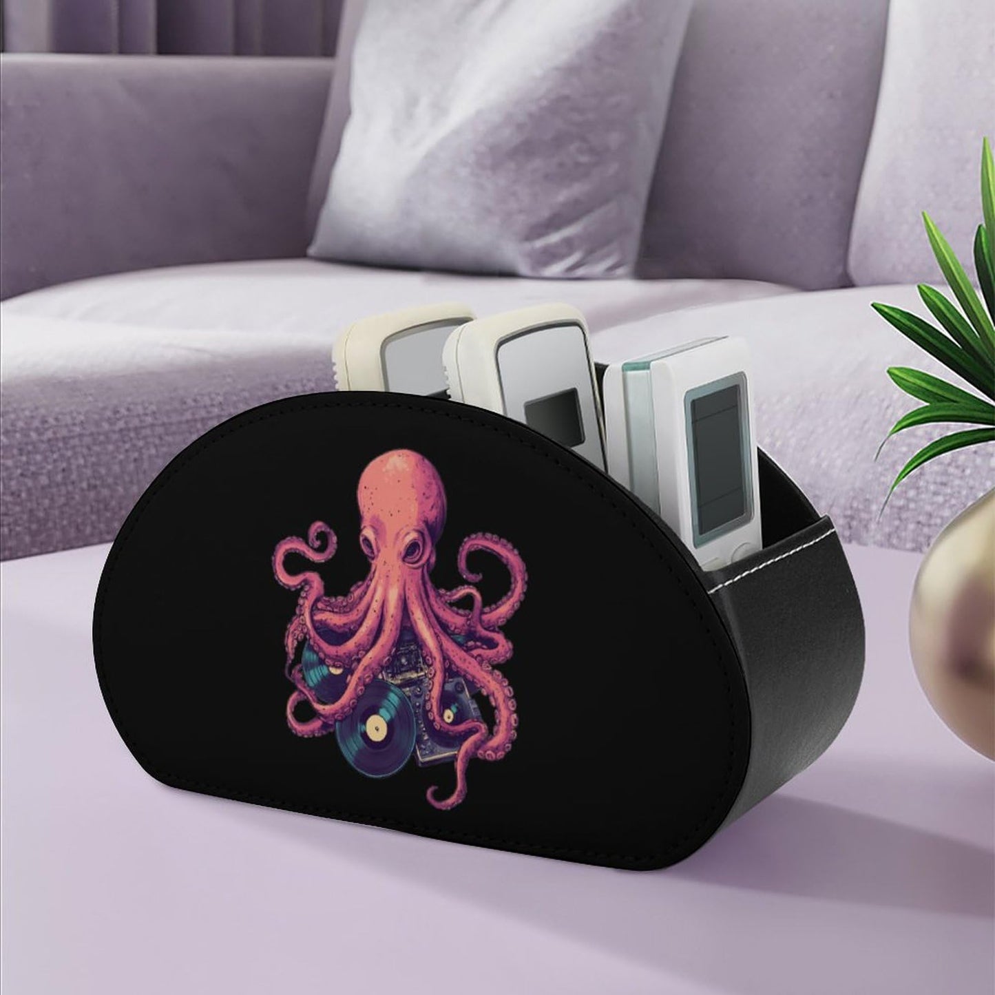 DJ Octopus Remote Control Holder with 5 Compartments Caddy Desktop Organizer for Home Office