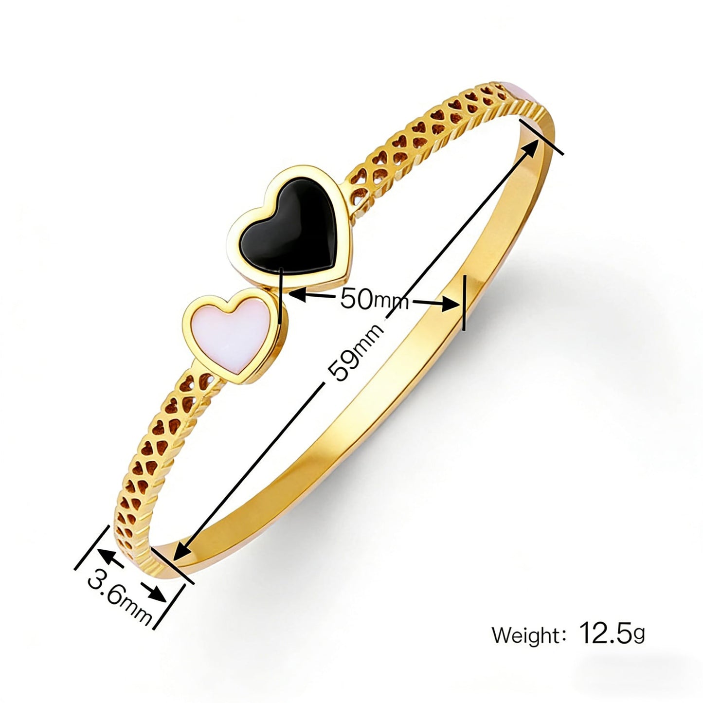 Vbvbip 18K Gold Plated 316L Stainless Steel Bangle Bracelet Collection - 12 Unique Designs + Matching Diamond-Accent Titanium Steel Chain, Gift for Women