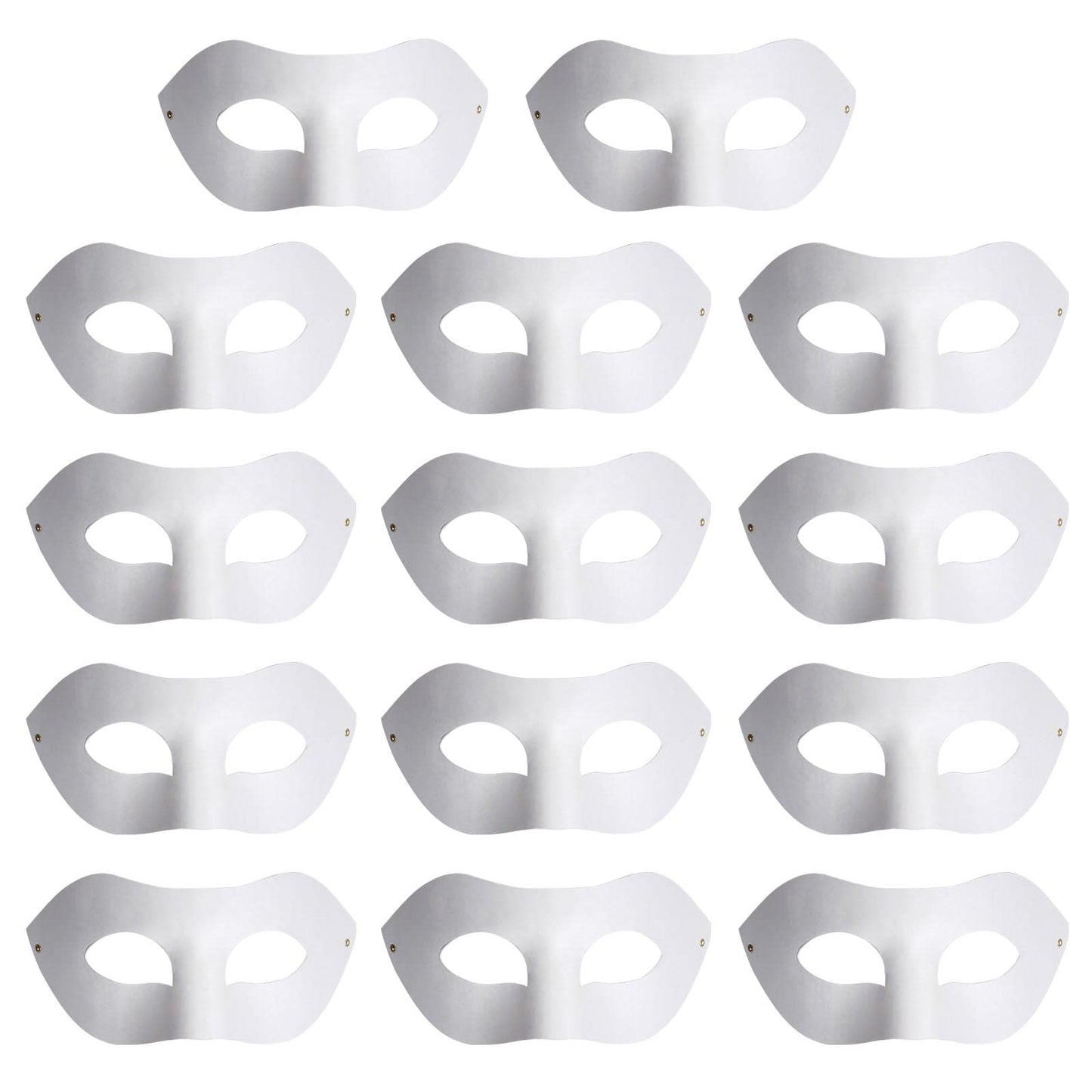 Yookat 14 Pieces Paper Art Masks White Craft Masks Paintable Paper Mask Mardi Gras Masquerade