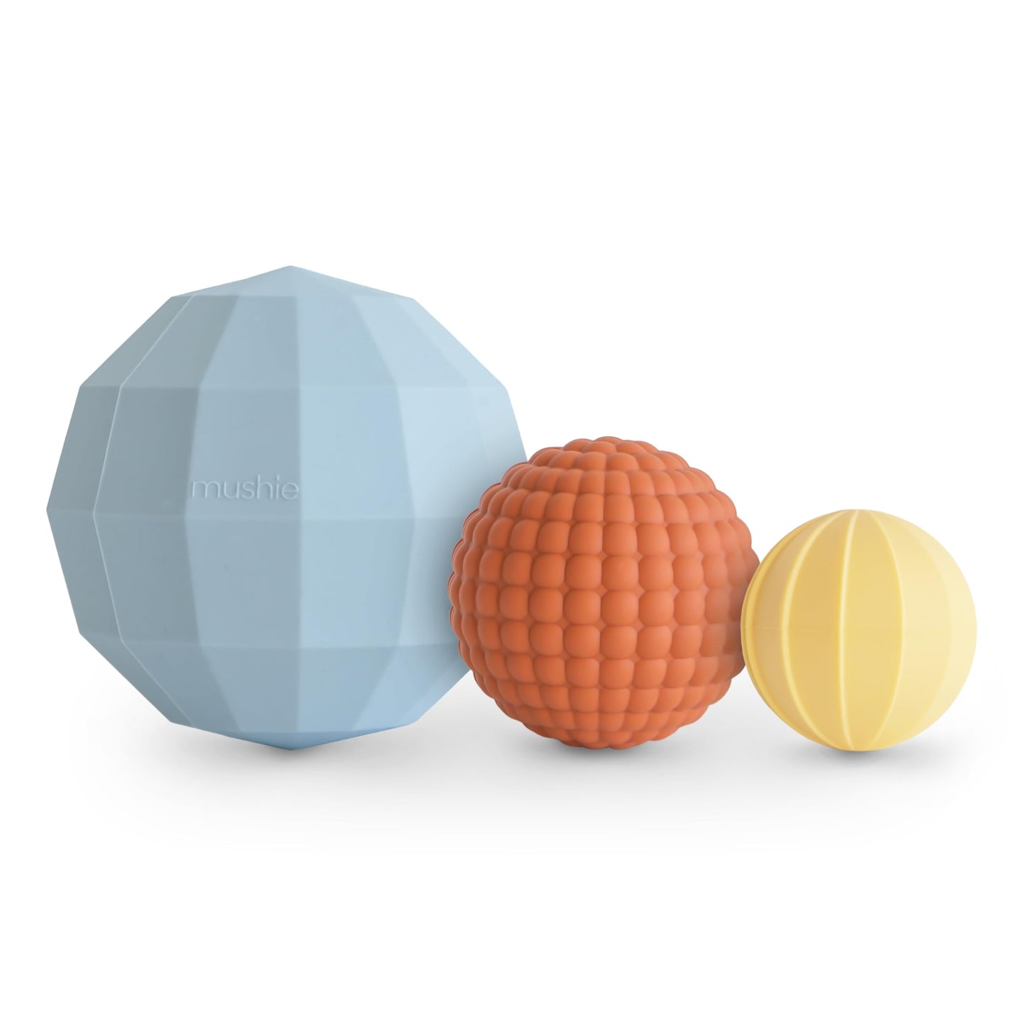 mushie Silicone Nesting Spheres Sensory Toy (Powder Blue) | Pack of 3