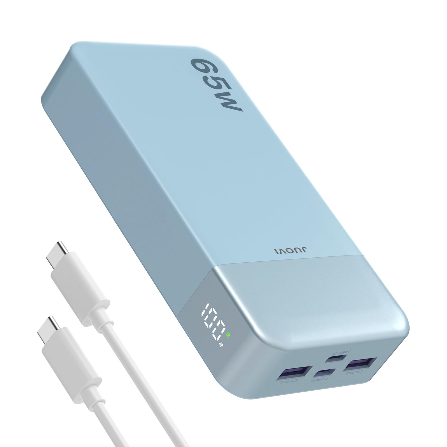 JUOVI Power Bank 65W 20000mAh Laptop Portable Charger, PD QC Fast Charging with 4 USB Ports, External Battery Pack for MacBook iPad Tablet iPhone Samsung Steam Deck and More