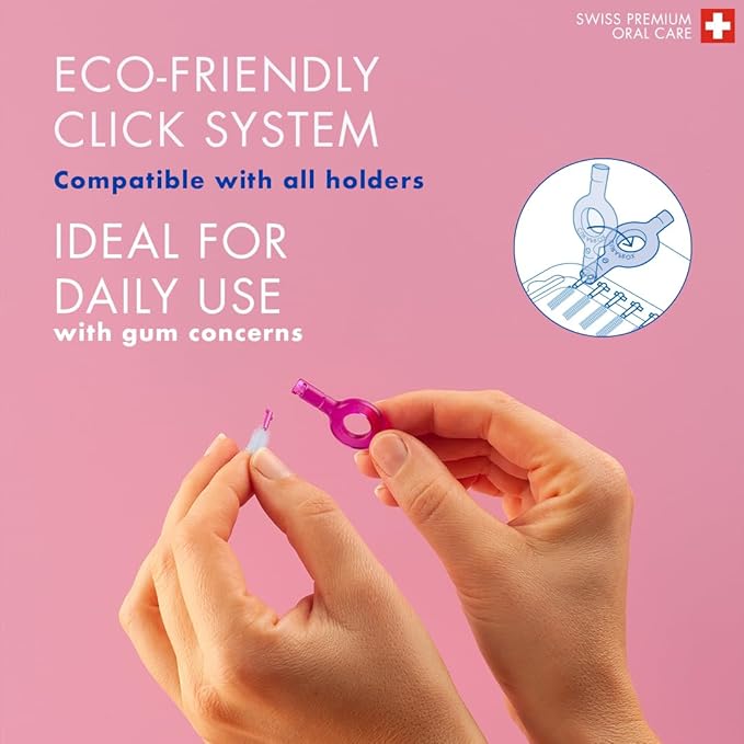 Curaprox Interdental Brush Set CPS 406 Perio – for Larger Spaces & Sensitive Gums | Includes 5 Brushes & Angled Holder for Precise Cleaning | Swiss Made