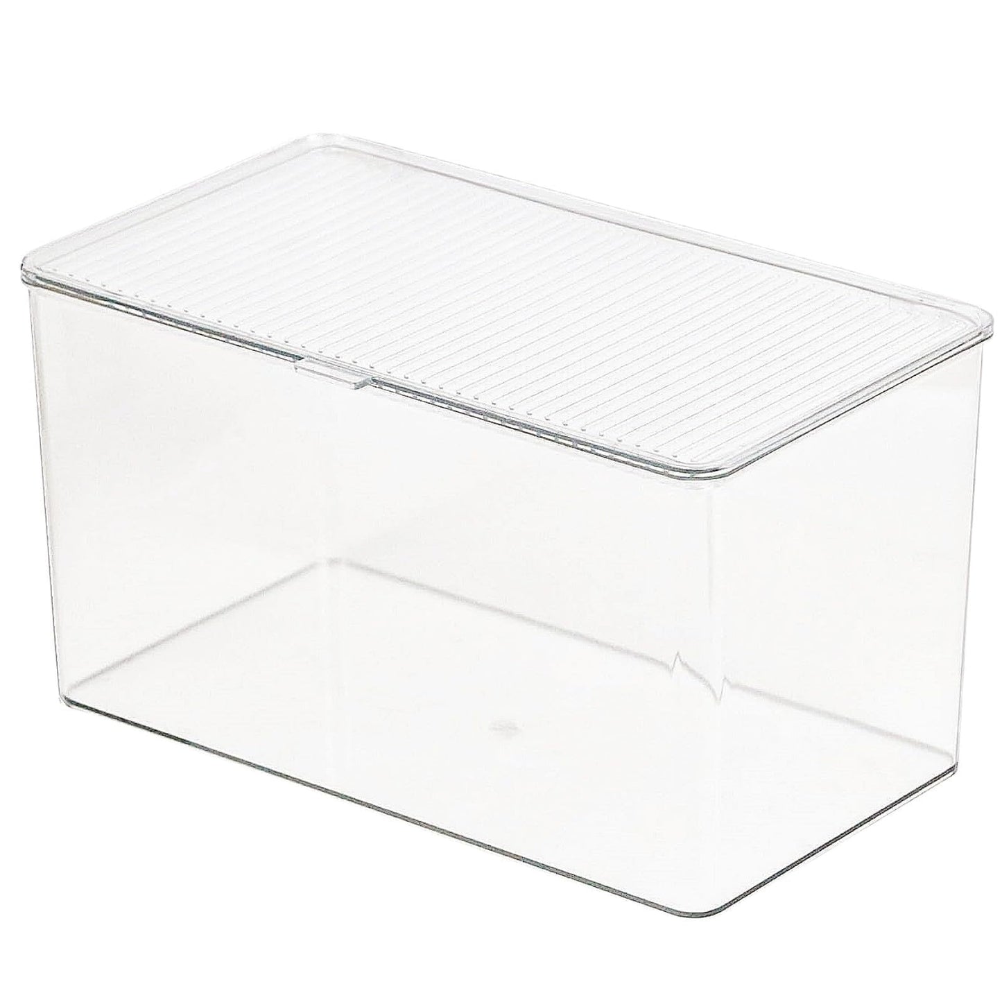 ZEXALOR Clear Plastic Storage Bin with Lid, Organizer for Pantry, Office, Bathroom, Kitchen, Snack, Tea Bag, Coffee Container (Large)