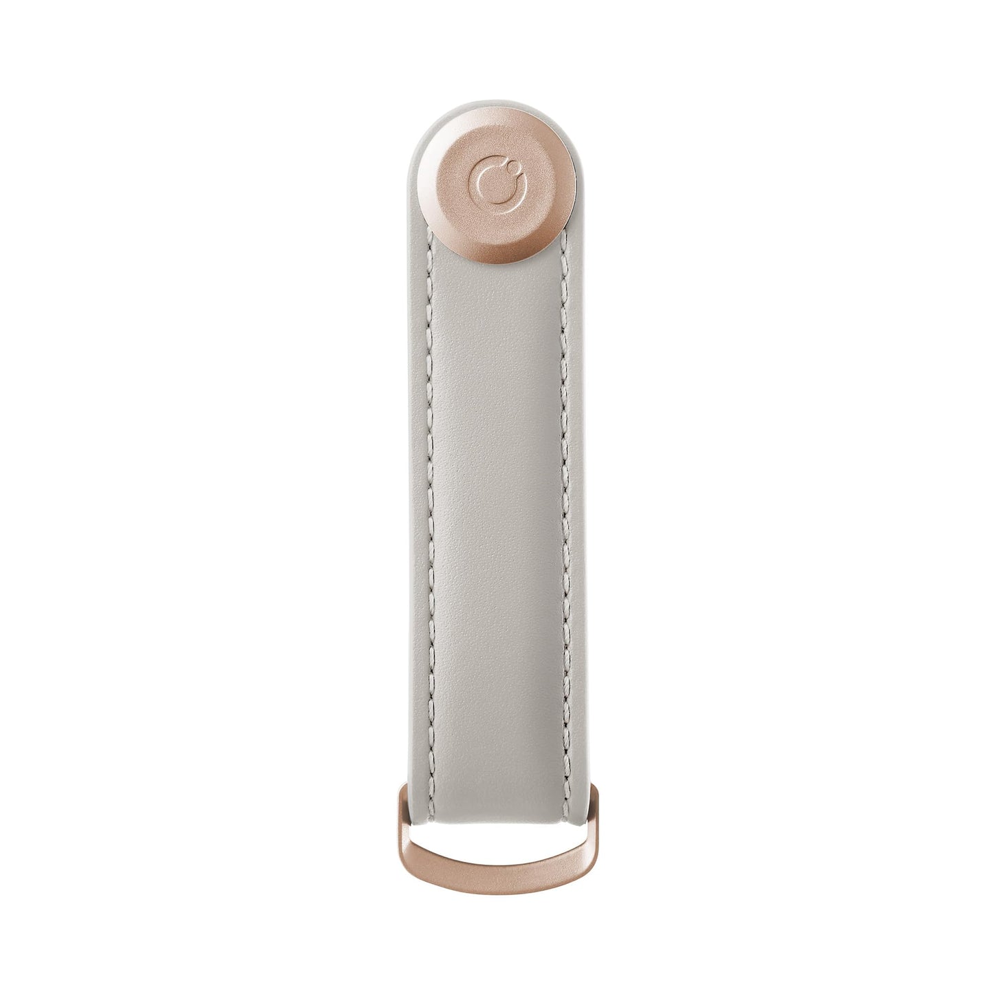 Orbitkey Leather Key Organizer | Durable, Stainless Steel Locking Mechanism, Slim & Quiet Profile | Holds up to 7 Keys, Stone with Grey Stitching
