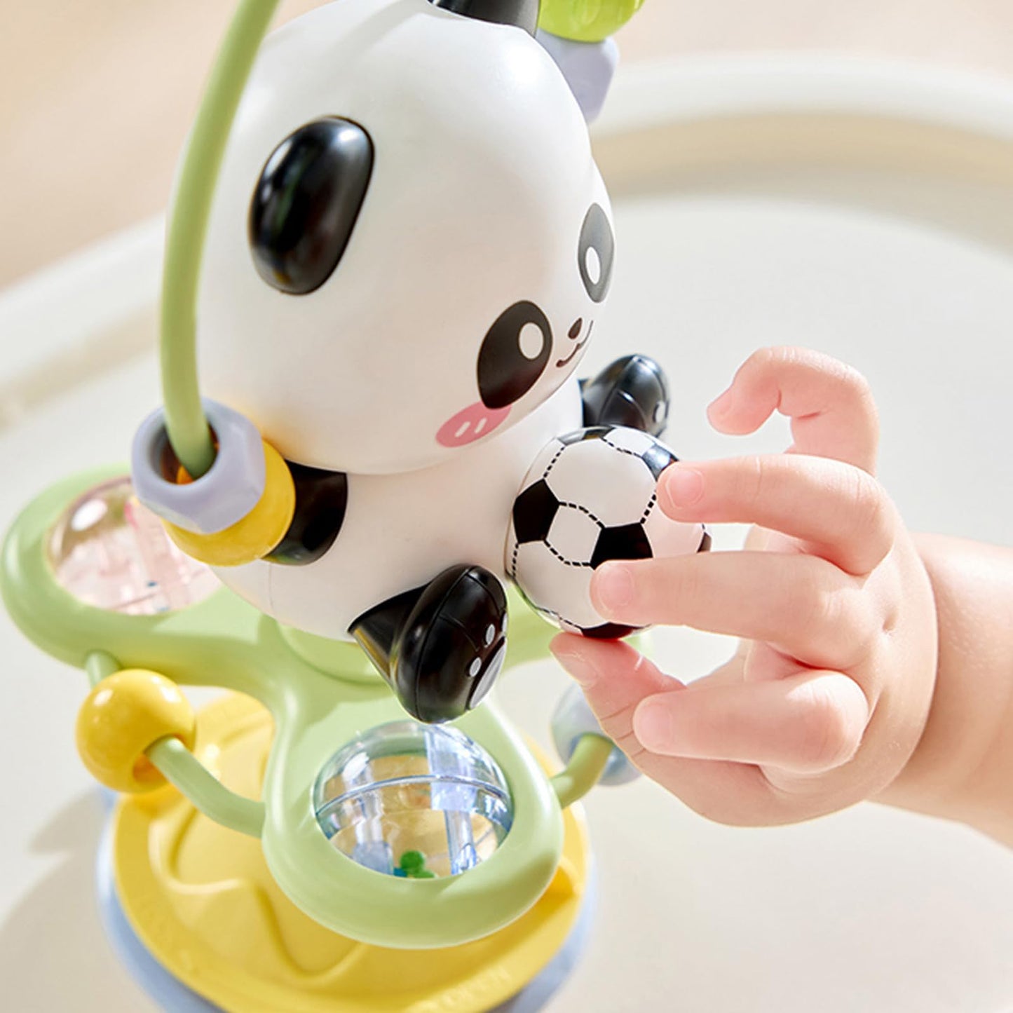 lebowen Baby Toy, Panda Suction Cup High Chair Table Soother, Grip and Spin Toy, Interactive Development, Suitable for 10-36 Months, Baby Gift, Excellent Birthday Present Choice