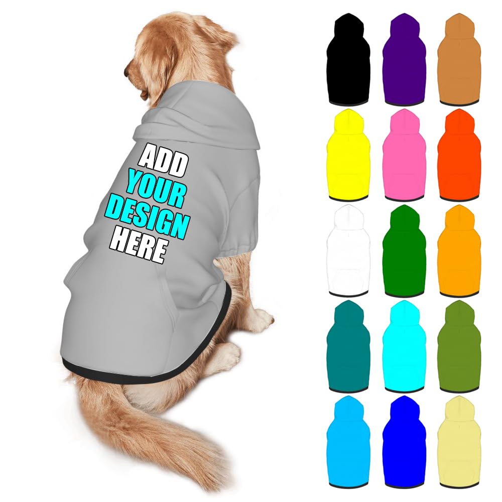 Mynvzrk Custom Dog Clothes with Photo Name Logo Personalized Dog Sweaters for Small Medium Large Dogs Breathable Warm, Navy, XL