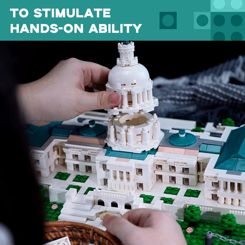 ArtorBricks Architectural United States Capitol Building Collection Building Set Model Kit and Gift for Adults (1074 Pieces)