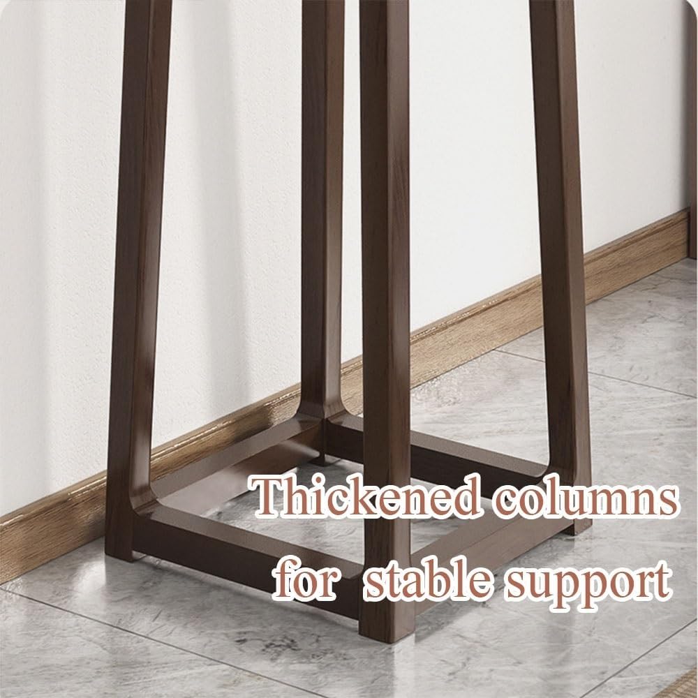 Wood Plant Stand Floor-Standing Display Stand Small Accent Side Table for Sofa Indoor Plant Holder for Living Room Balcony Practical(Brown)