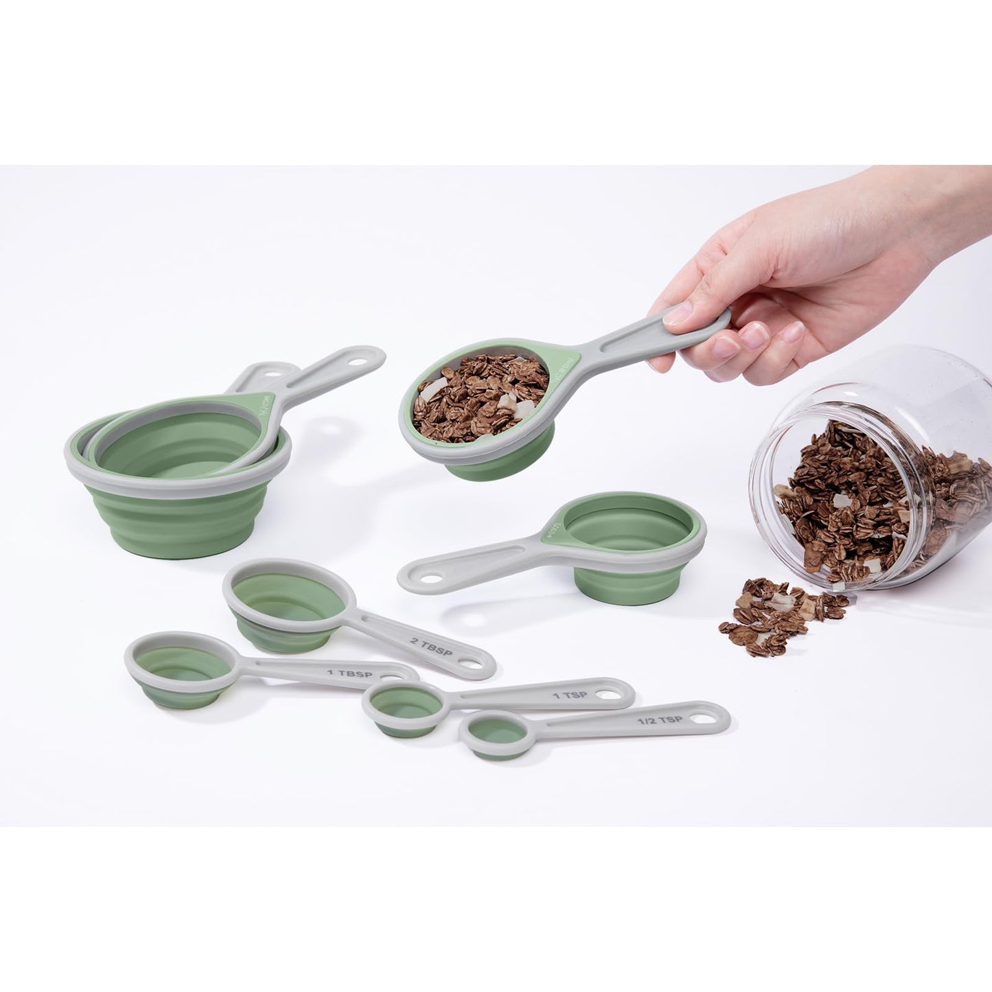 Kitchen Gadgets Set 13 Piece, Space Saving Cooking Tools Includes Collapsible Measuring Cups Measuring Spoons and Stackable Kitchen Gadgets for Small Space, RV Essentials Camper Accessories