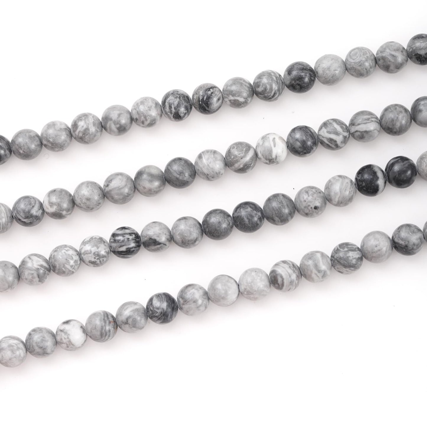 10mm 38pcs DIY Natural Map Stone Beads Round Healing Crystal Gemstone Loose Beads for Jewelry Making Handmade Bracelet Necklace