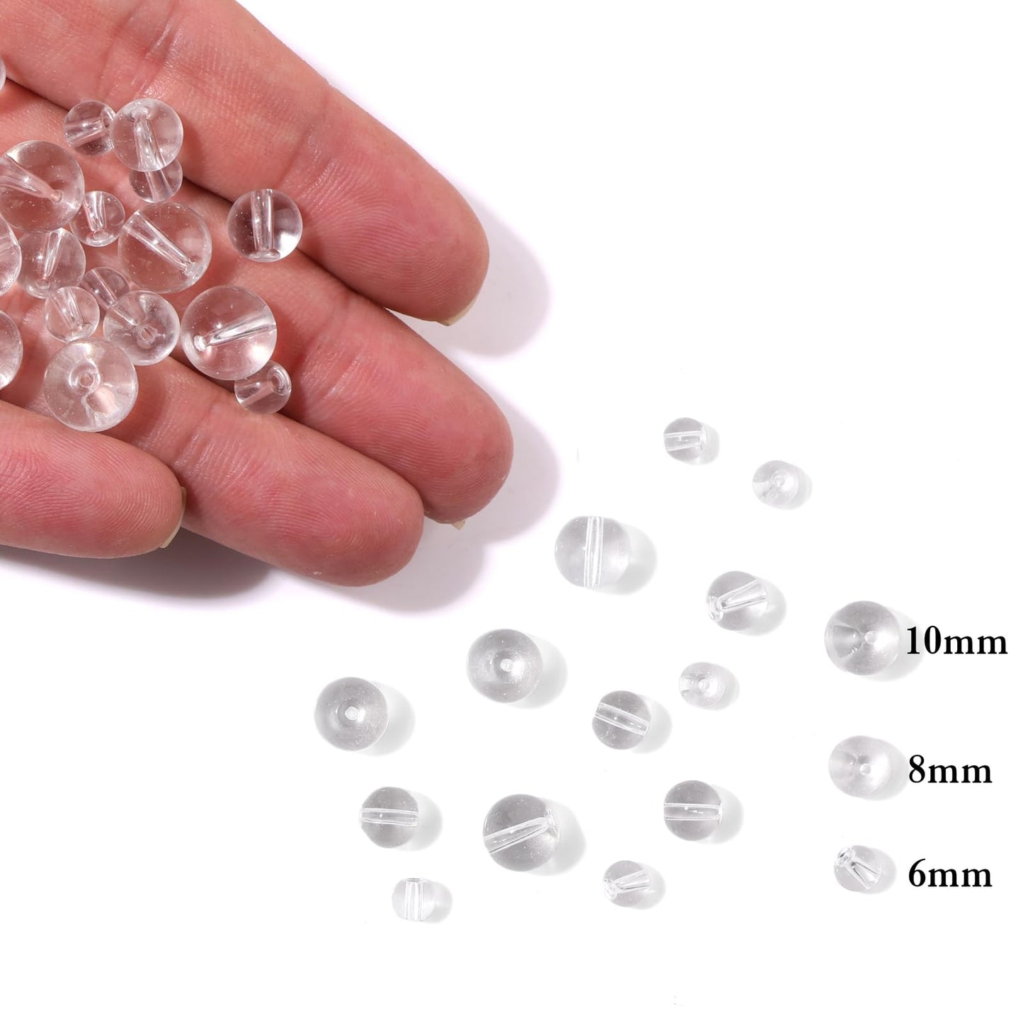 40pcs 10mm Natural Clear Quartz Gemstone Beads Healing Crystal Round Loose Stone Beads for Jewelry Making, Crystal Stone Beads for Bracelets Necklace Earrings Making