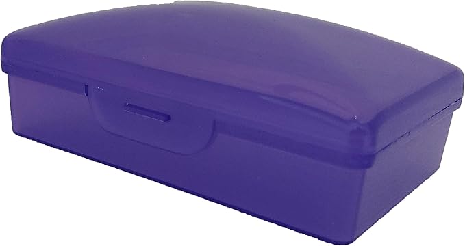 Soap Box, 1 Purple - Made in The USA - Soapbox with Hinged Lid and Secure Latch