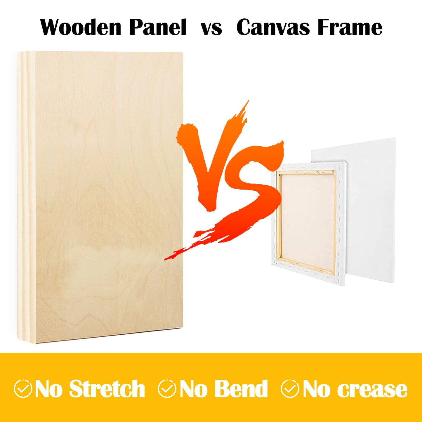 Falling in Art 2 Pack Unfinished Wooden Canvas Panels, 12x24 Gallery Birch Wood Panels Kit, 1 1/2" Deep Art Cradle Boards for Acrylic Painting, Pouring and Burning