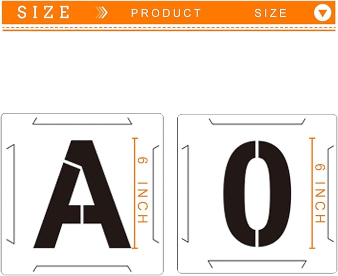 Large Letter Stencils Numbers Craft Stencils 6 Inch, 62 Pcs Reusable Plastic Alphabet Templates for Painting on Wood, Wall, Fabric, Rock, Glass,Chalkboard, Signage, DIY Art Projects
