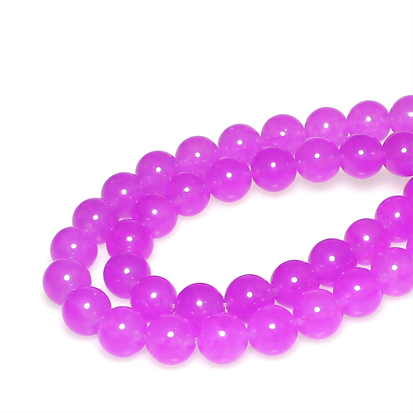 MJDCB Stone Beads 8mm 43pcs Round Purple Red Jade Loose Gemstone Bead Charms for Jewelry Making Bracelet Necklace Earring Pendant