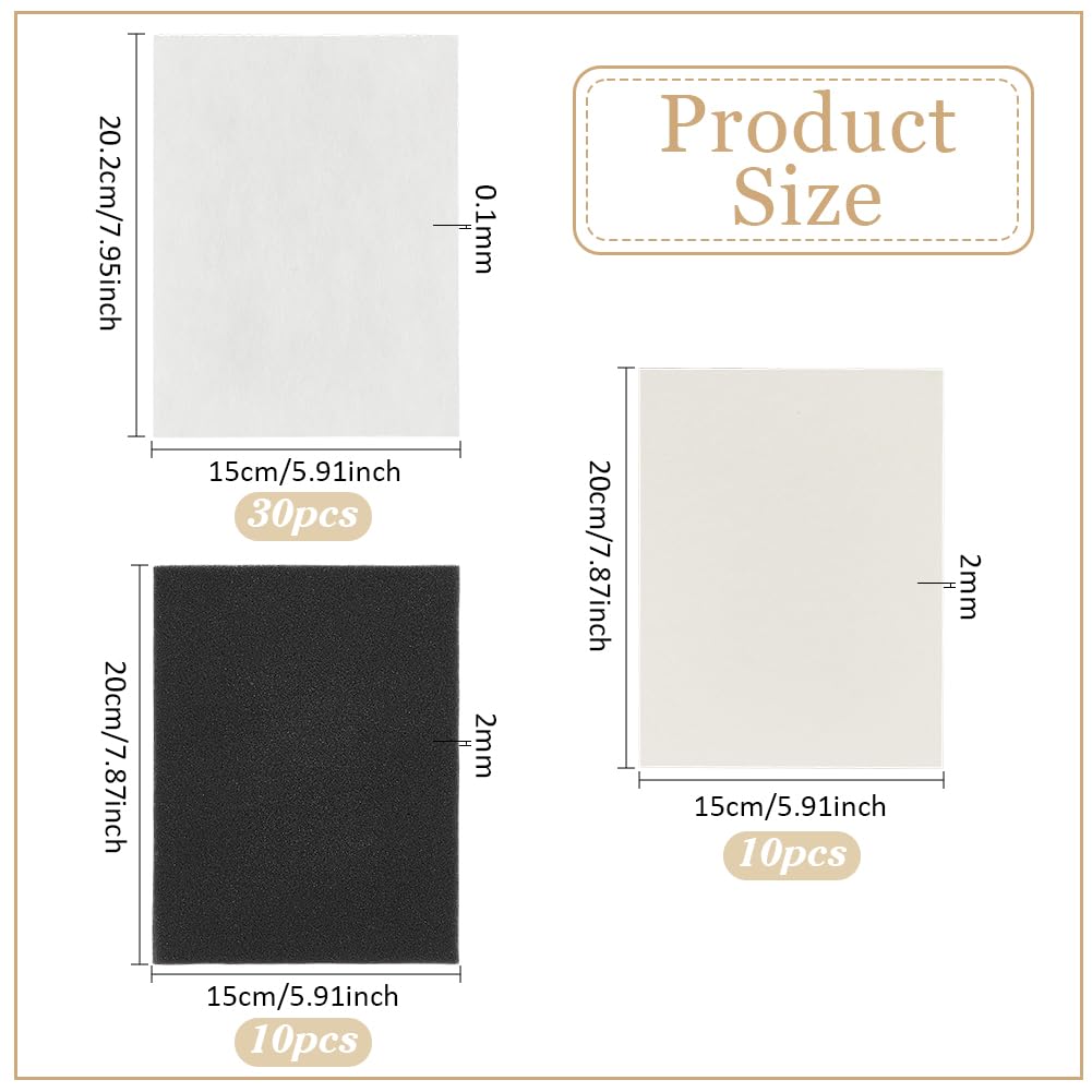 BENECREAT 50Pcs 7.87x5.91Inch Flower Pressing Paper Kit, 10Pcs Foam Pad, 10Pcs Drying Plate, 30Pcs Lining Paper for Pressing Flower Making Dried Plants Craft DIY