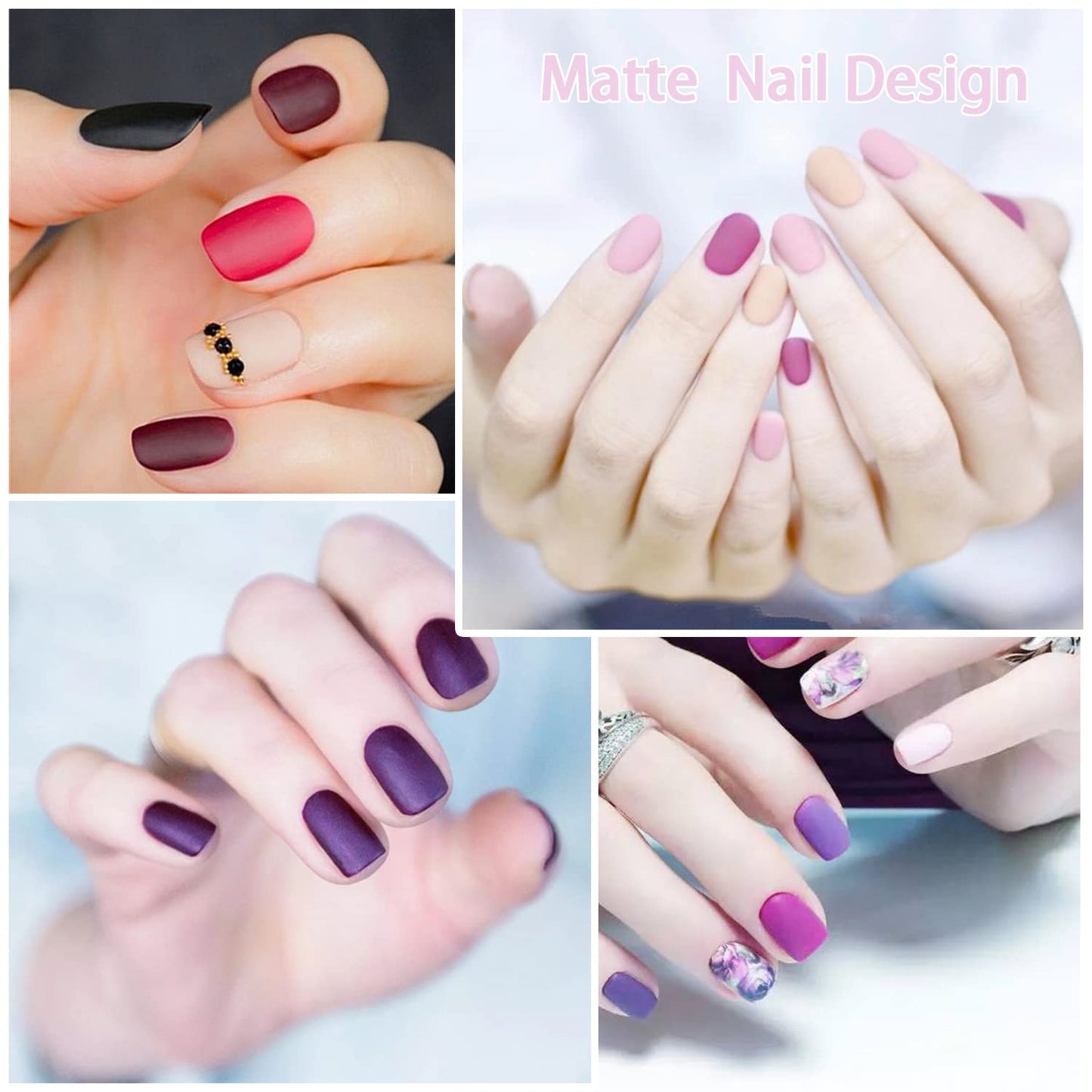 SILPECWEE Matte Nail Wraps for Women Solid Color Red Nail Polish Strips Self Adhesive Nail Sticker Polish Gel Nails Strips Fingernails Art Accessories with 1pc File (20 Sheets)