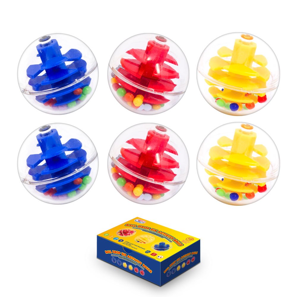 WEofferwhatYOUwant 6 Ball Drop Rattle Balls – Replacement Set for Toddlers | 1.8” Large Clear Plastic Activity Balls | Safe Durable Sensory STEM Toy Add-On Compatible with Ball Drop Tower