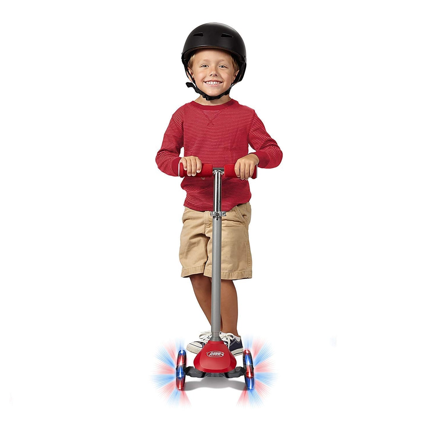 Radio Flyer Lean 'N Glide Scooter with Light Up Wheels, Kids Scooter, Red Kick Scooter, for Ages 3+