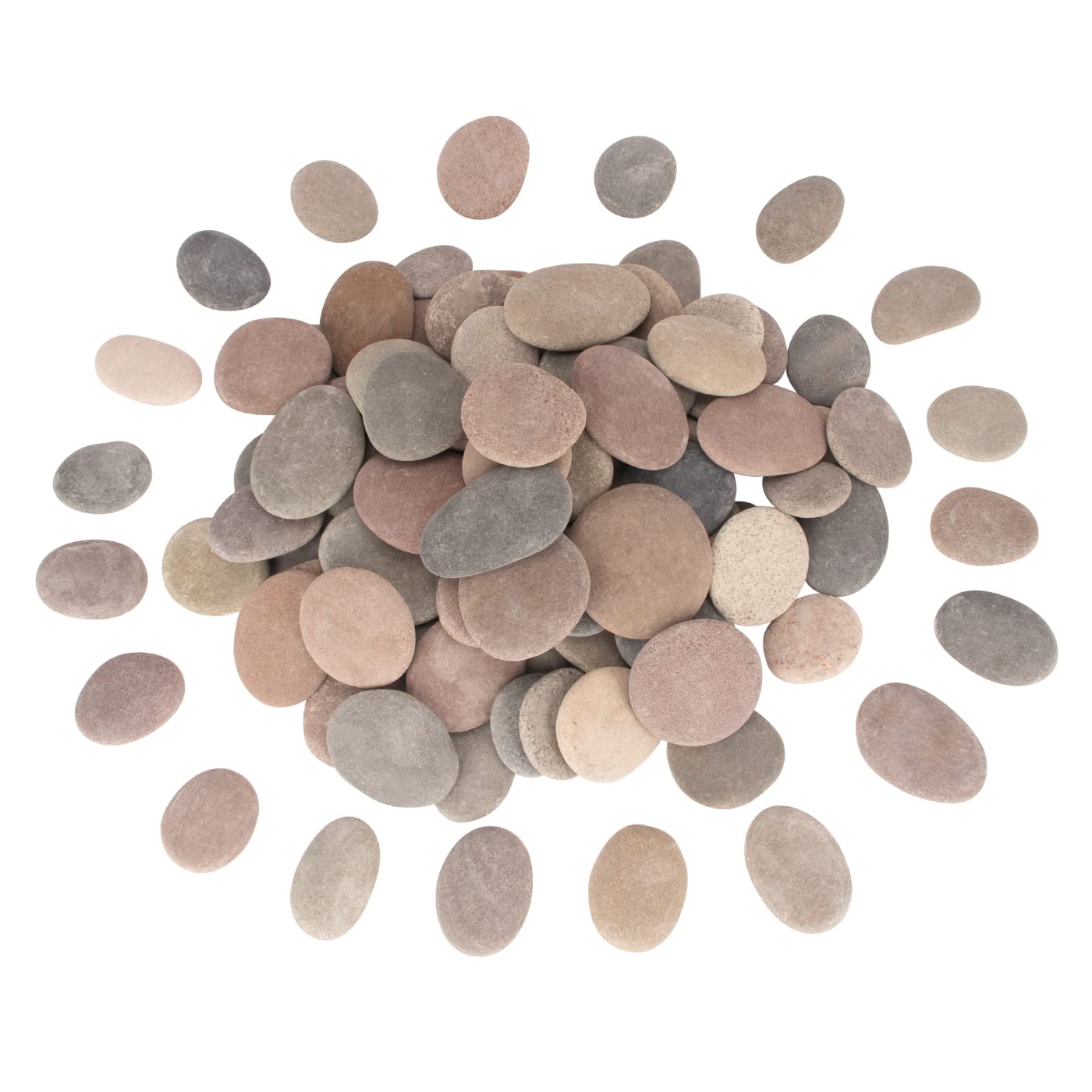 [About 94 PCS - 100 PCS](18 Pounds) Craft Rocks,Painting Rocks,2.1"-3.5" River Rocks,Flat Rocks,DIY Rocks,Painting Stones,Smooth Rocks