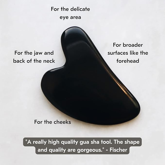 Mount Lai Black Obsidian Gua Sha Facial Tools – The Stone of Clarity – Face & Body Guasha Tools for Self-Care, Massager for Sculpting, Muscle Tension Relief & Puffiness Reduction