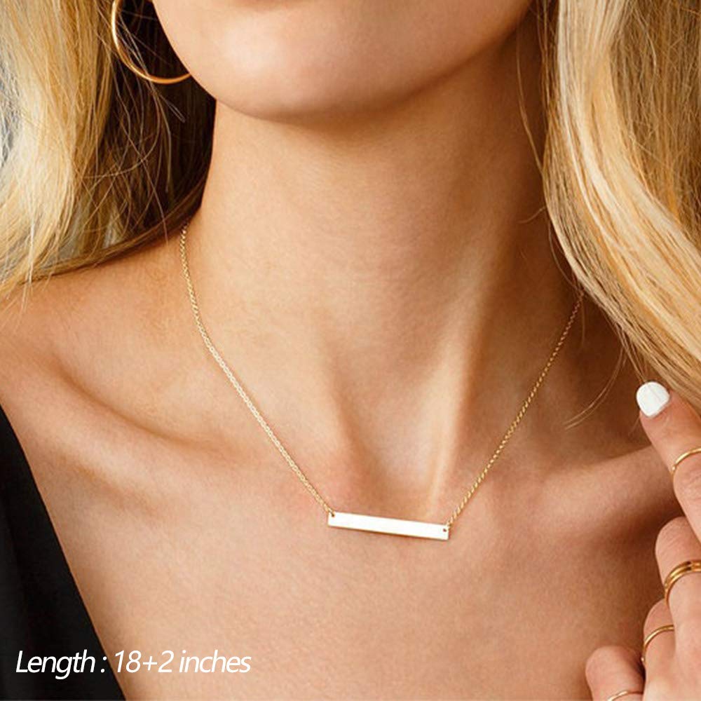 Turandoss Layered Necklaces for Women Choker Bar Hammered Disc Necklace Womens Layering Necklaces for Women