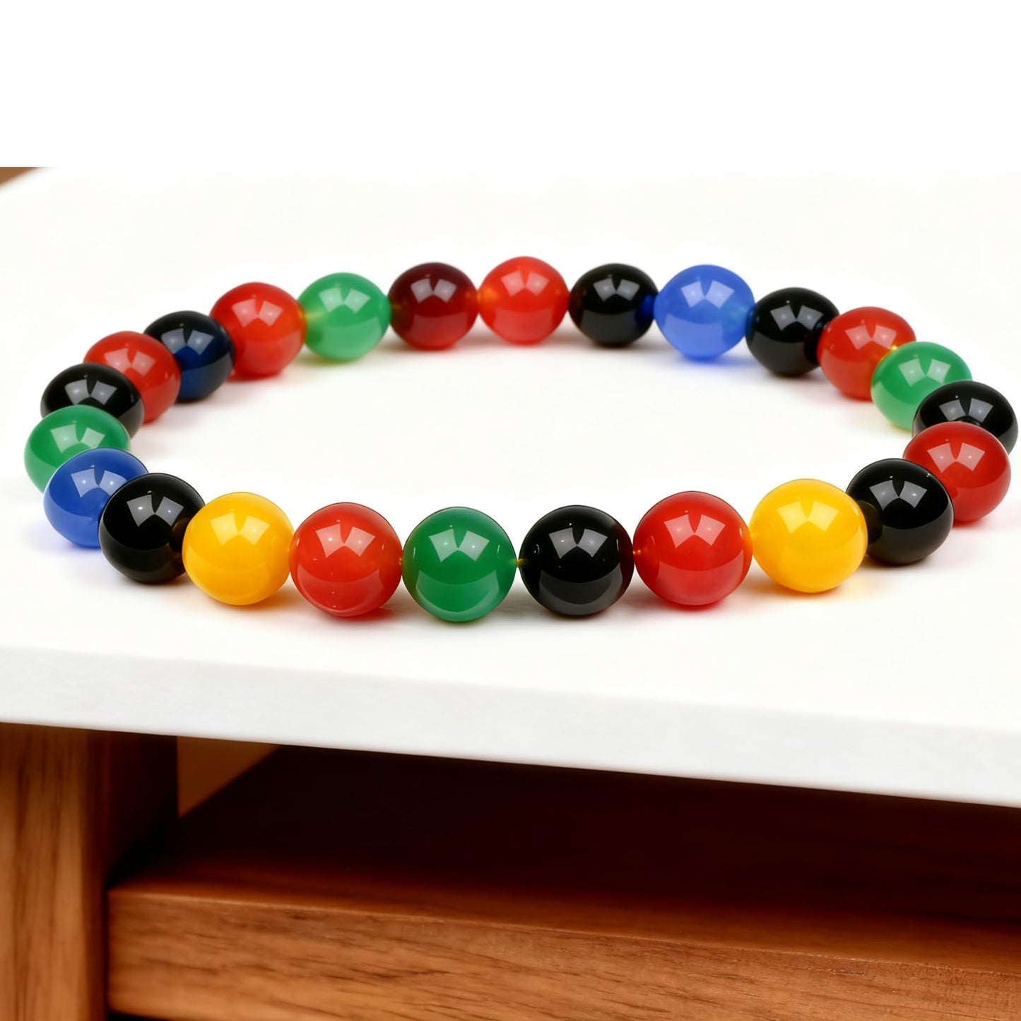 6mm Natural Multicolor Agate Beads for Jewelry Making Round Loose Gemstone Stones 1 Strand 15 Inch (About 60-63 pcs)