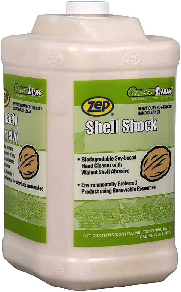 Zep Shell Shock Industrial Hand Cleaner - 1 Gallon (Case of 4) - 318524 - Made With Biodegradable Soy and Walnut-Based Formula For An Exceptional Clean