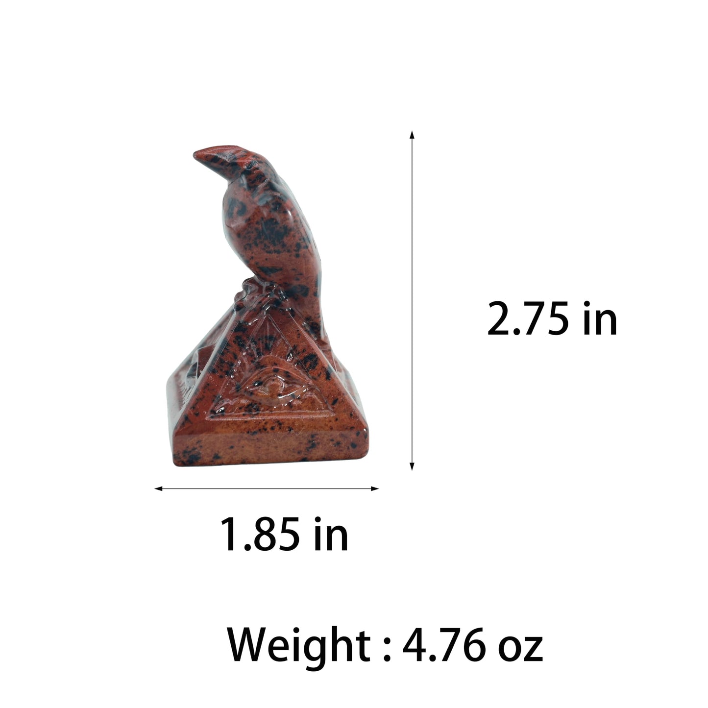 DZJXBZhu Natural Red Obsidian Creative Raven Figurines Halloween Skull Sculpture Statue Shelf Mantel Display Spooky Home Decorations Tiered Tray Decor Coffee Table Centerpieces Gift Collection