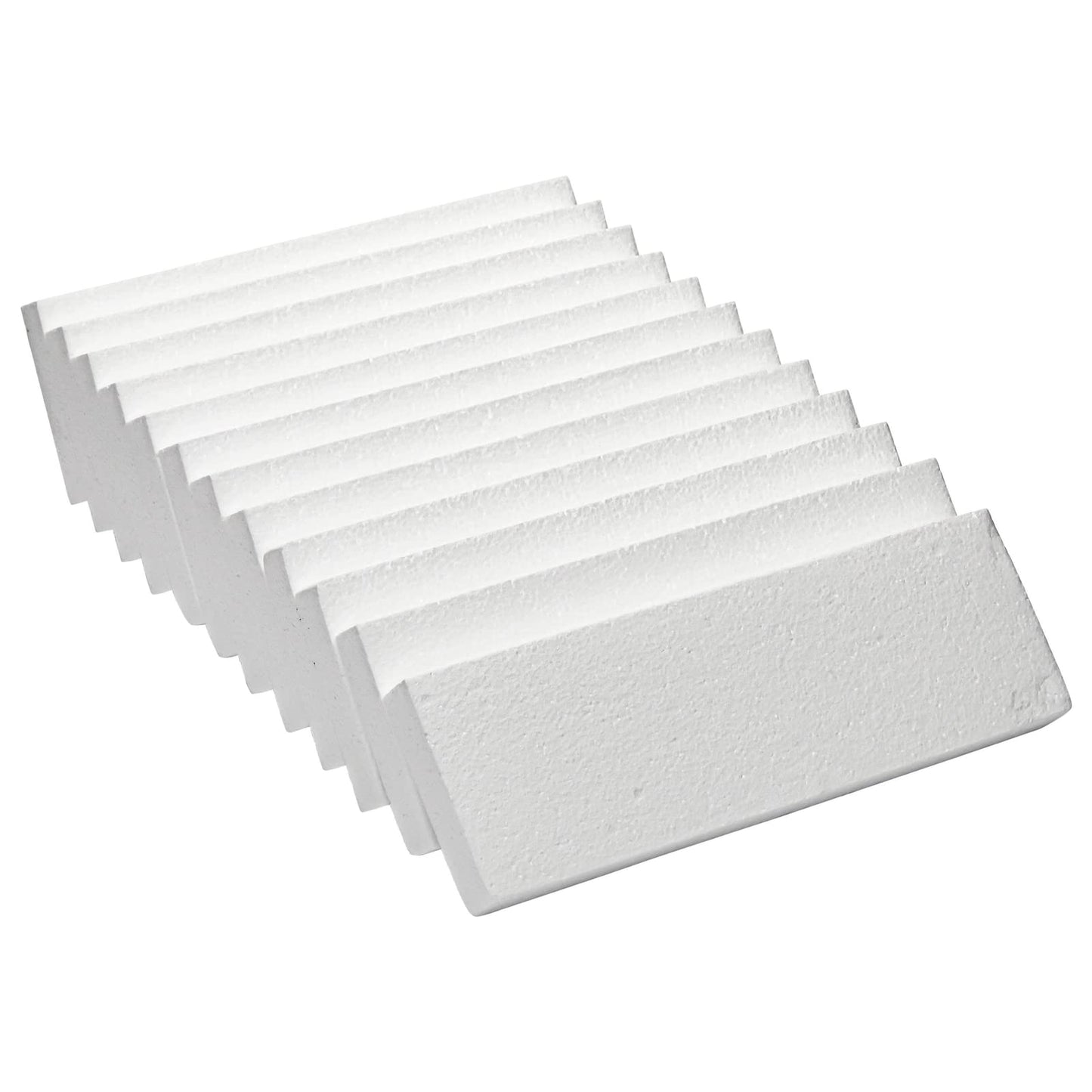 Juvale Foam Rectangle Blocks for Crafts - 12 in x 4 in x 1 in, White, 12 Pack - Cuttable & Paintable for Diorama Foam Boards & Sheets, Model Making & School Projects