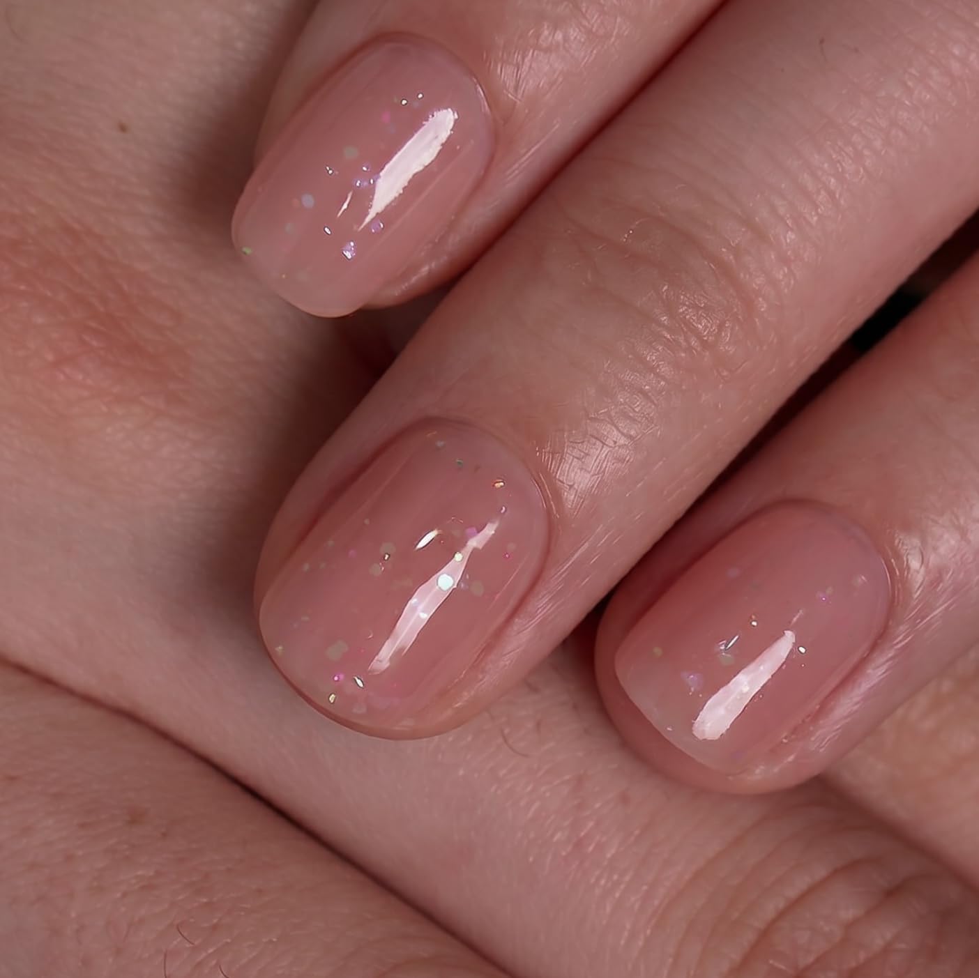 CurvLife Soft Gel Square Extra Short Press-On Nails, Reusable Fake Nails with Glue & Adhesive Tabs, 30PCS Salon-Quality Stick-On Nails for At-Home Manicure (Nude Luster)