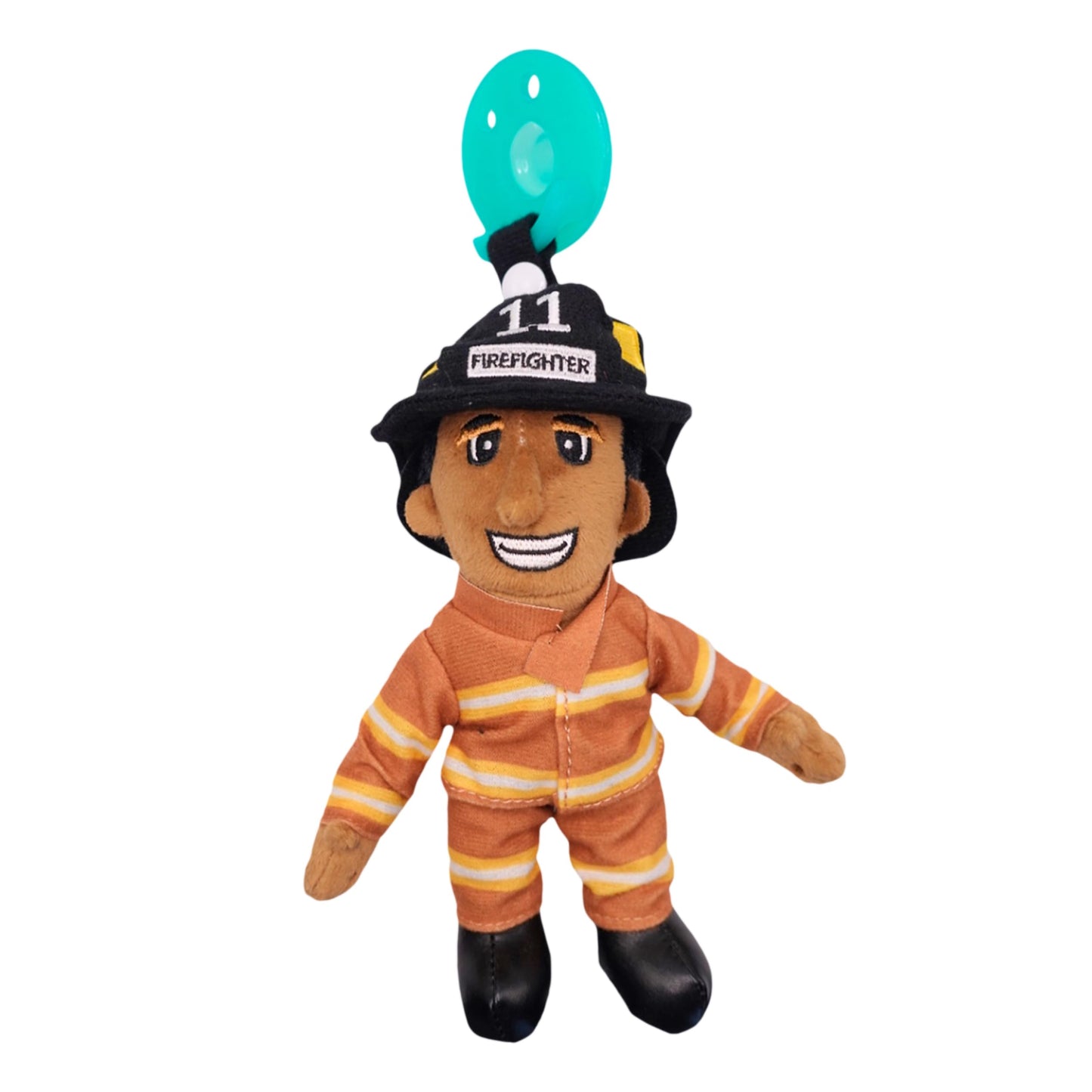 Gamezies Baby Boy and Girl Silicone First Responder Firefighter Stephen Pacifier with Detachable Plush Toy Holder, CPSIA Tested, BPA-Free 0-6 Months
