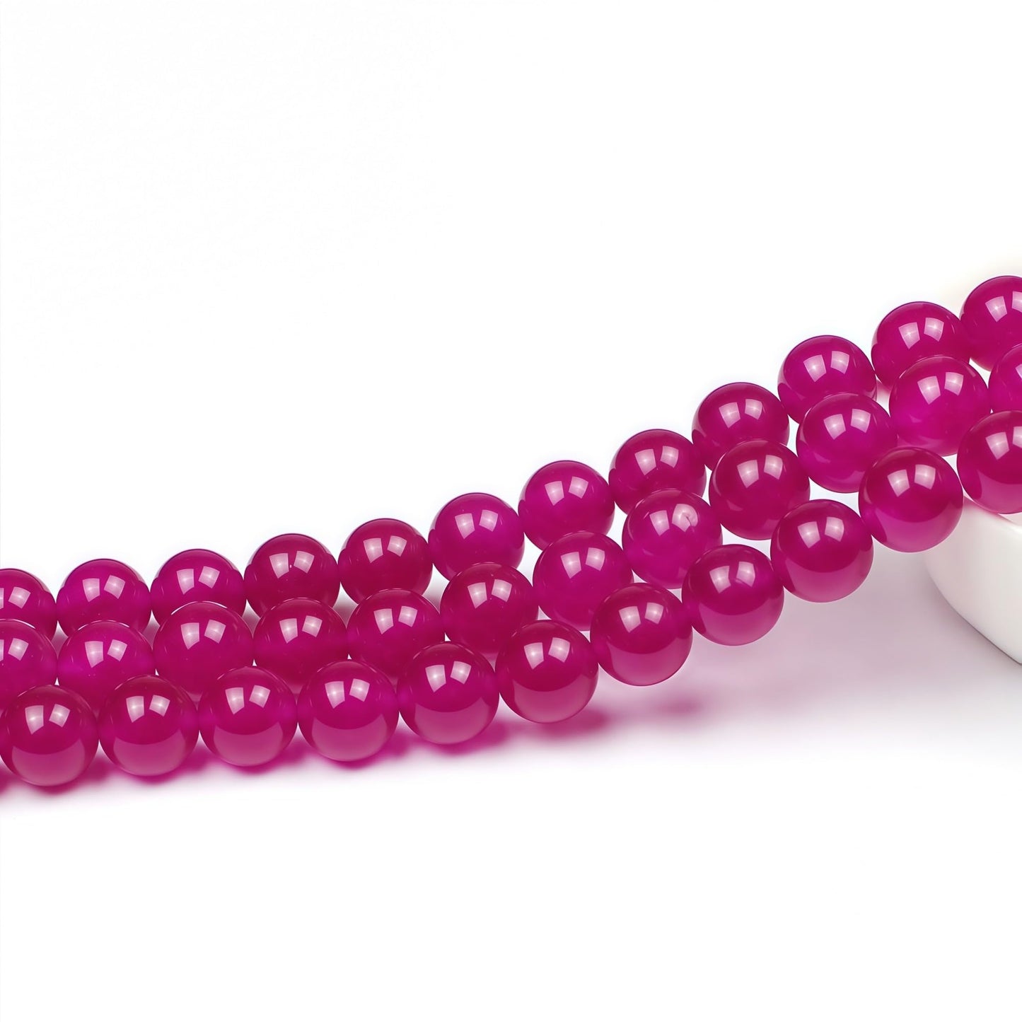 MJDCB Natural Rose Red Jade Round Loose Beads for Jewelry Making DIY Bracelet Necklac (6mm)