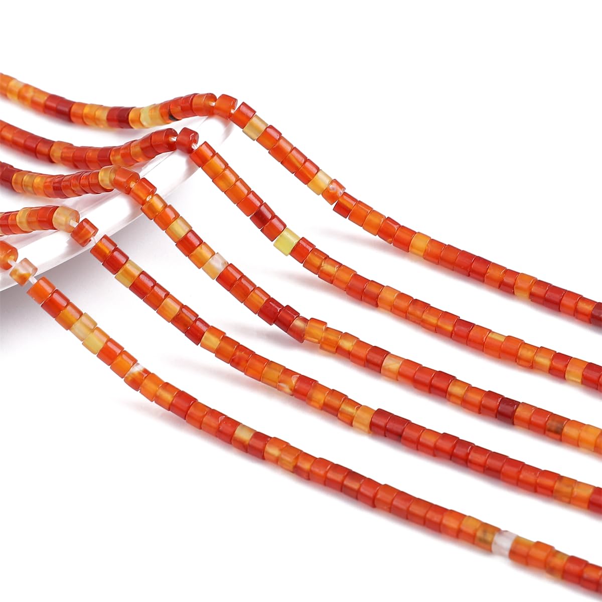 BEADIA Natural Red Agate Spacer Beads Caps Flat Round Loose Beads for Beading Jewelry Making 3mmx2mm 38cm