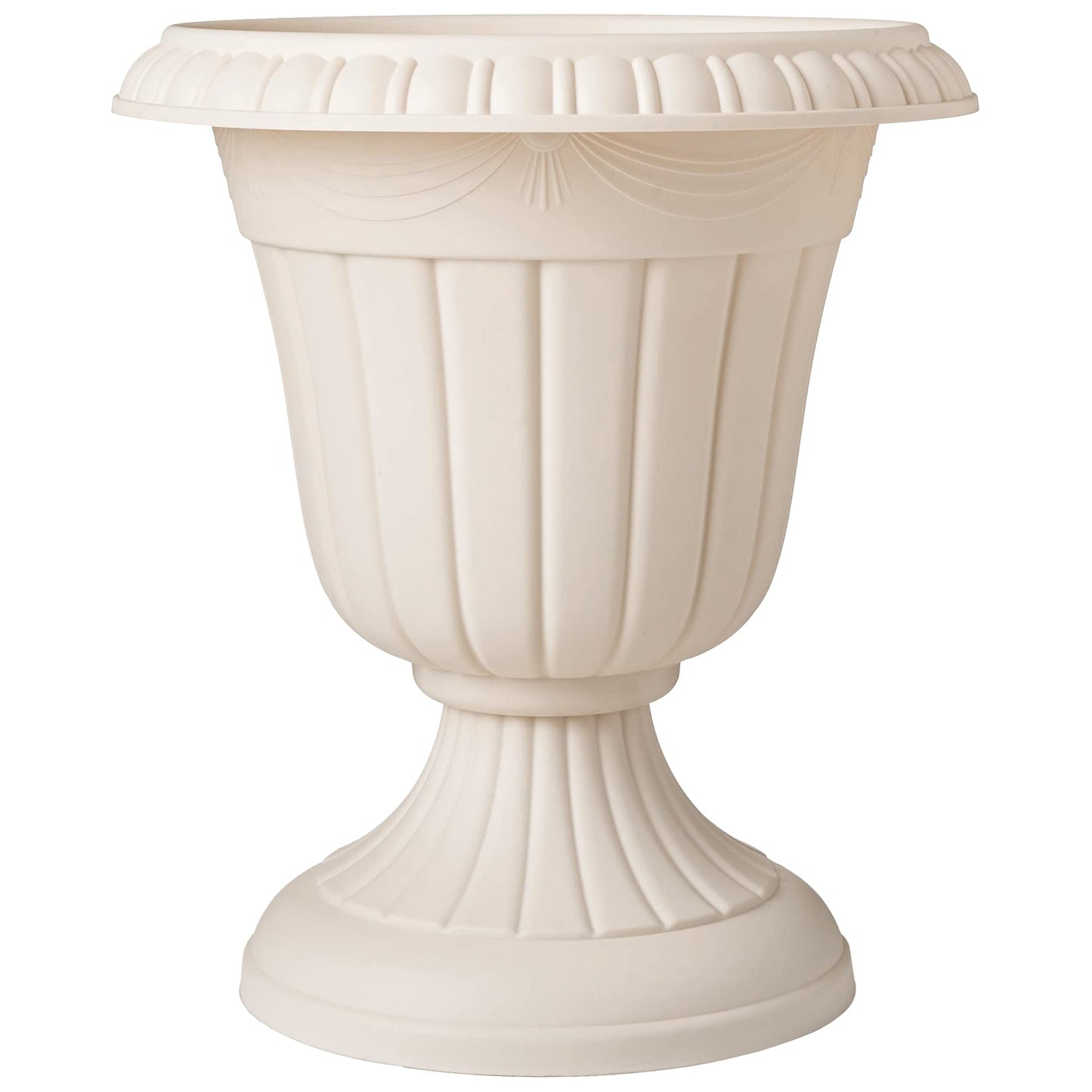 Arcadia Garden Products PL20BG Classic Traditional Plastic Urn Planter Indoor/Outdoor, 10" x 12", Beige