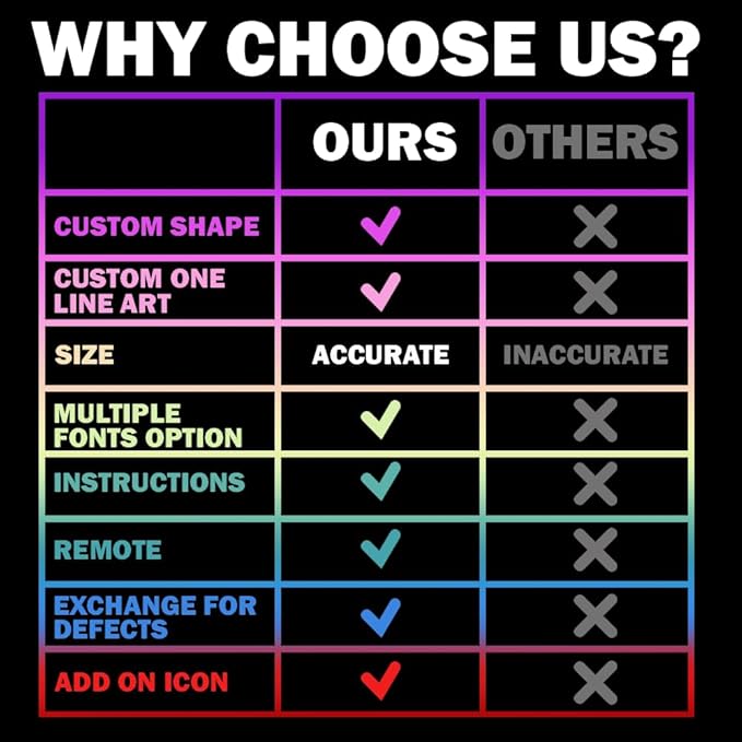 Custom Infinity Love LED Light - Couple Name Light Up Sign - Personalized LED Sign - Custom Mirror with Name - LED Mirror for Bedroom, Couple Gifts