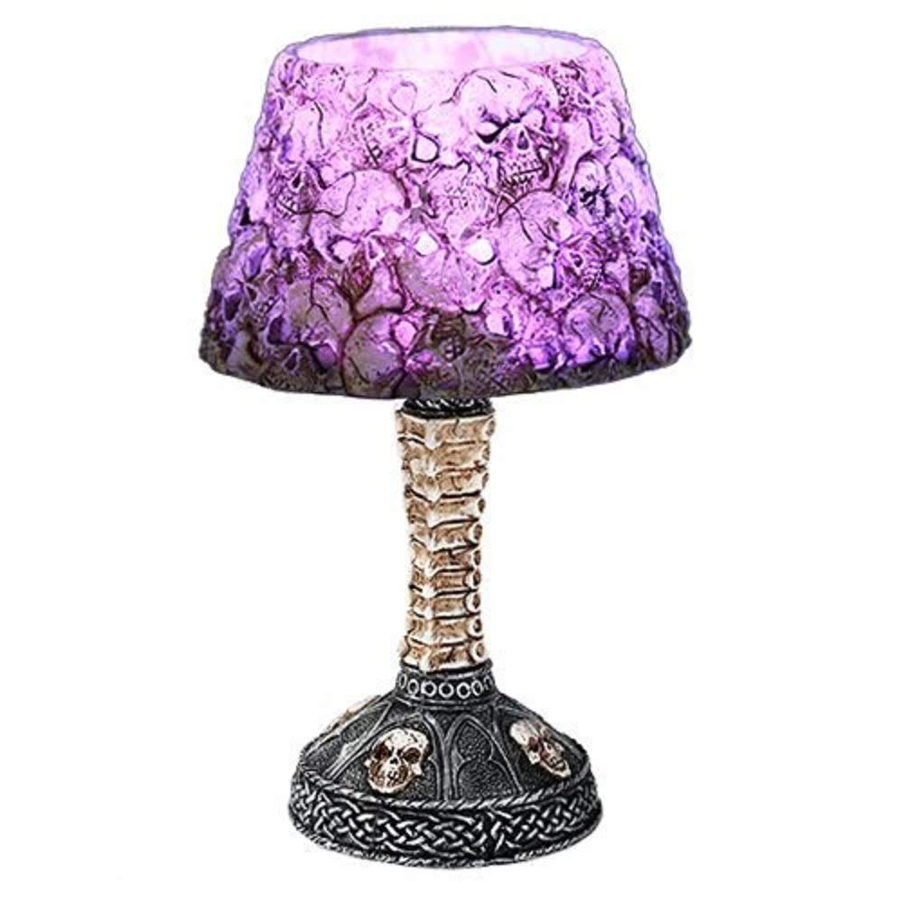 Pacific Giftware Boneyard Ossuary Skull LED Mini Night Lamp Color Changing Desktop Halloween Decor