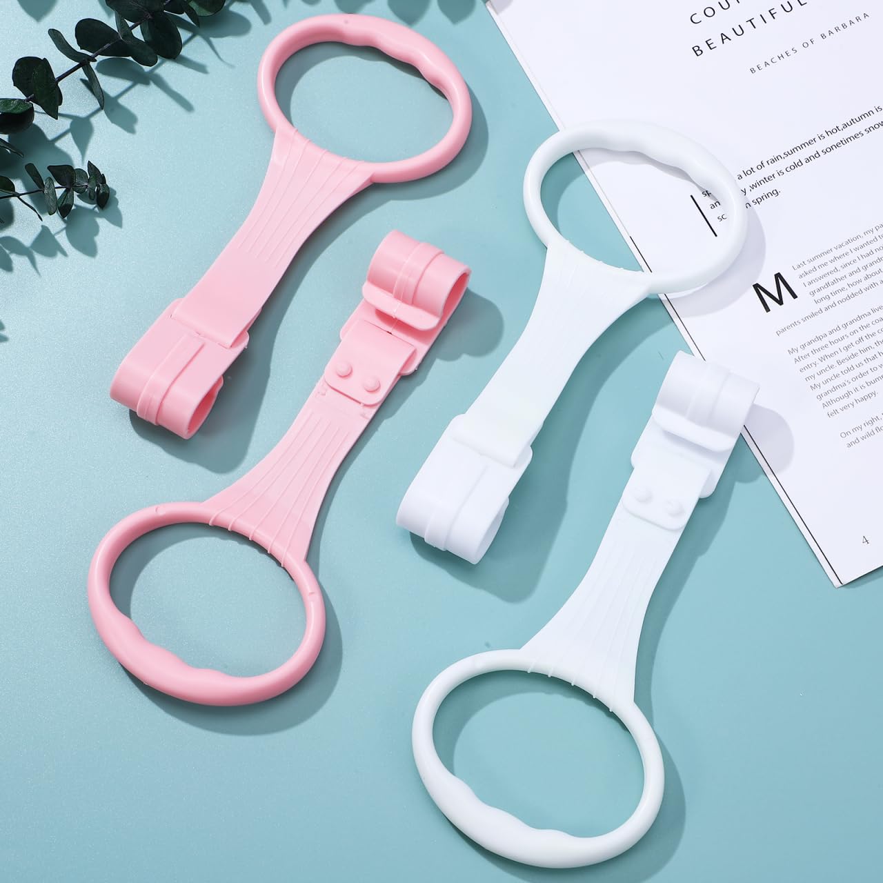 JECOMPRIS Pull up Rings 4 Pcs Set Toddler Handle Rings for Crib and Infant Walking Assistant Stand up Training Toy