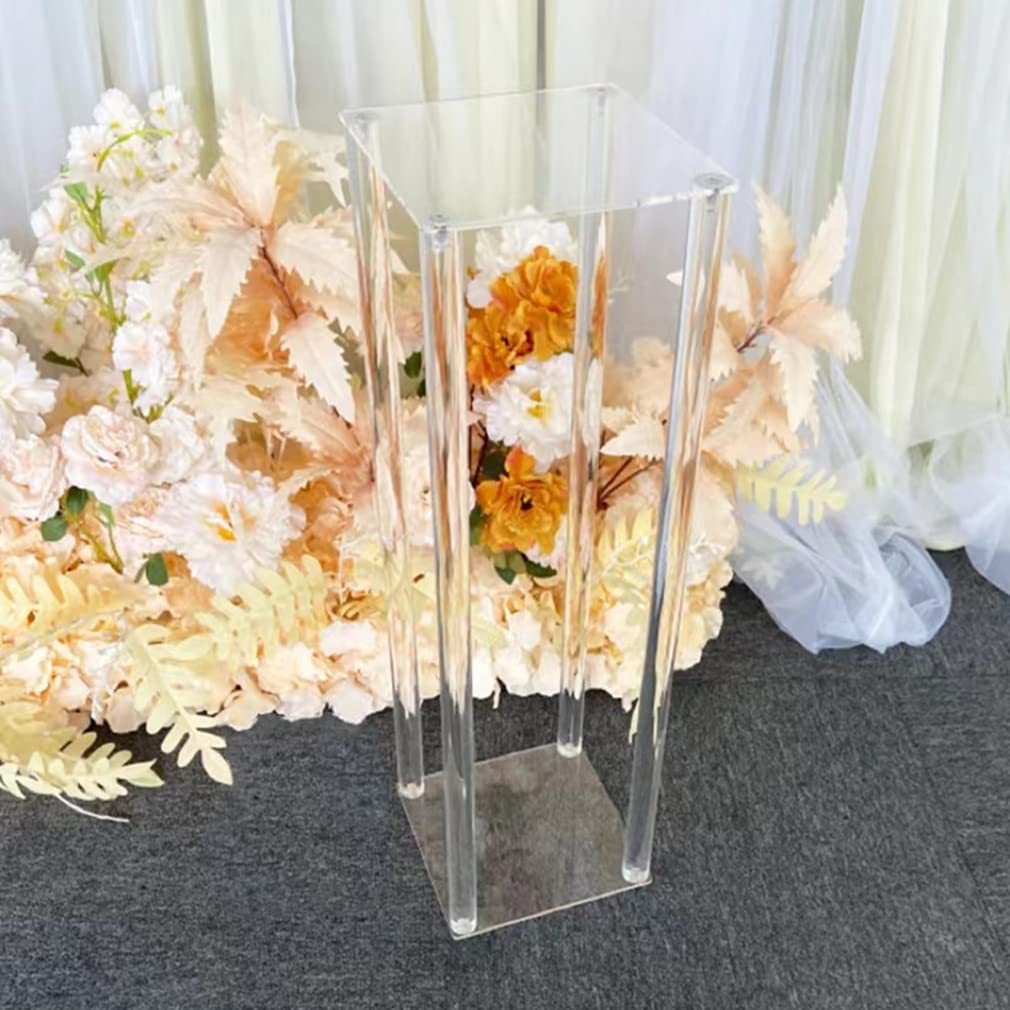 10 Pcs Wedding Centerpieces Acrylic Vases Clear Column Flower Vase Stands 7.87'' x 7.87'' x 31.5'' Rectangular Flower Display Table Stands for Wedding Party Events Reception Table Decor