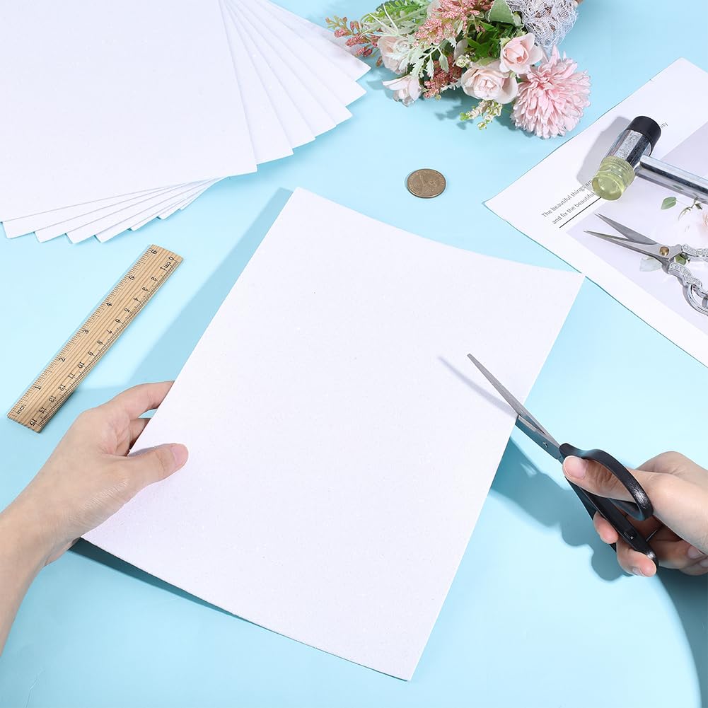 AHANDMAKER 10 Sheets White EVA Foam Sheets 11.8 x7.9 Inch 1.5mm Thickness Craft Foam Paper for Crafts Project Cardmaking Scrapbooking Cosplay Costume