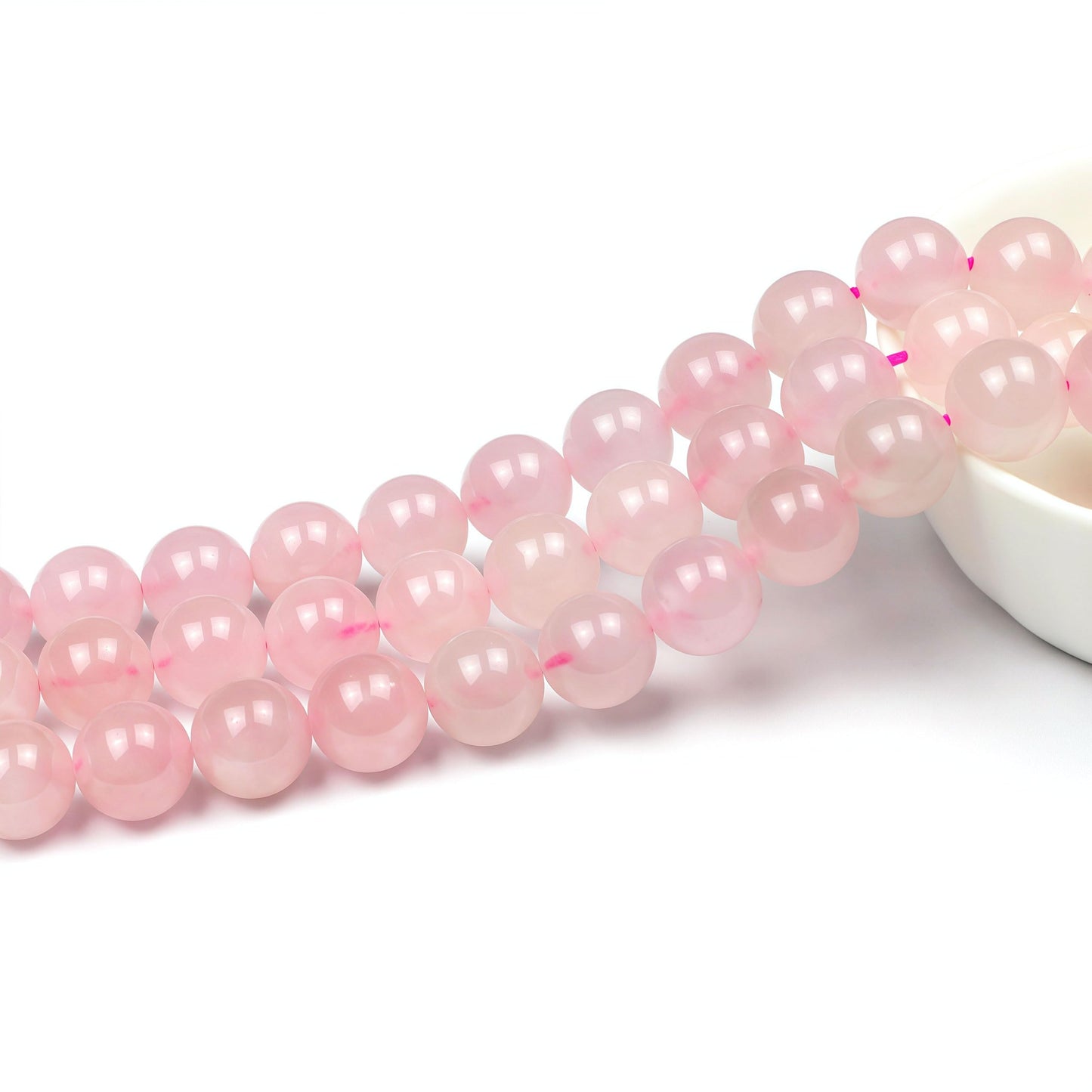 MJDCB 7A Pure Natural Rose Quartz Beads Round Loose Beads for Jewelry Making DIY Bracelet 15" (8mm)