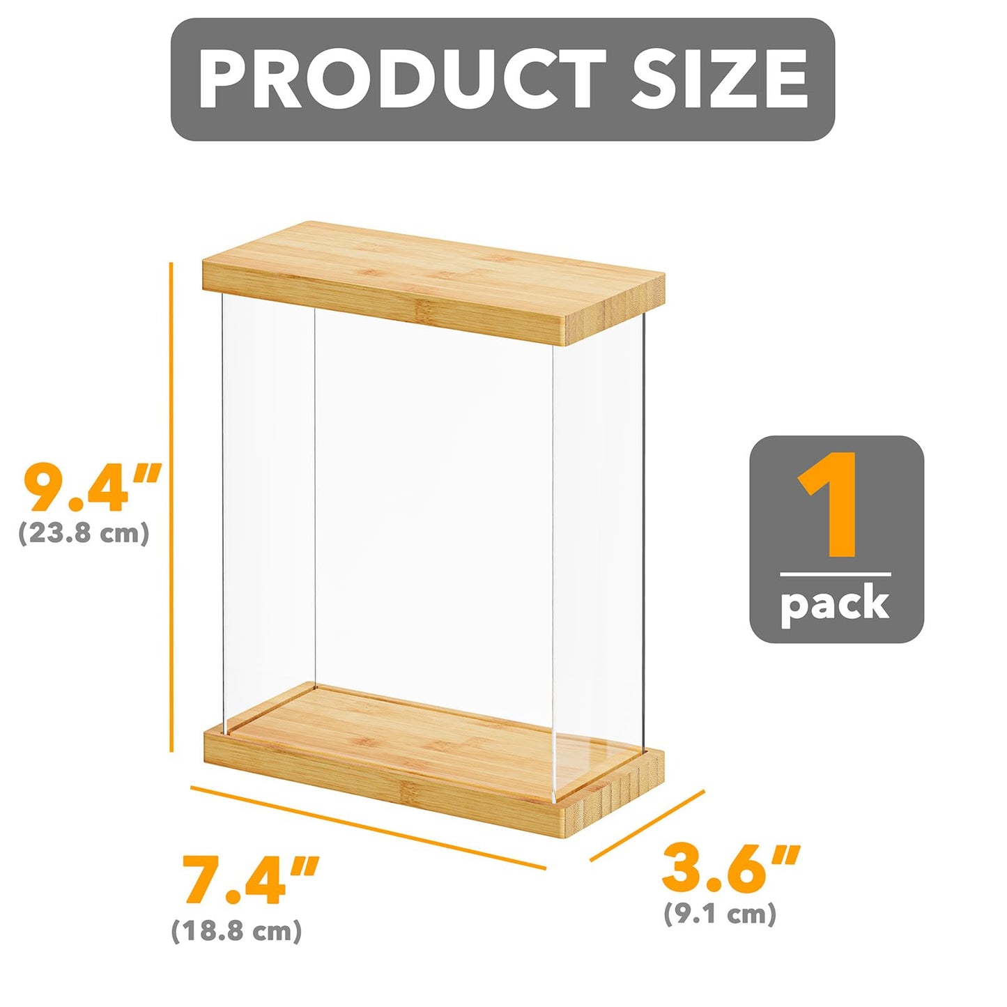 SpaceAid Bamboo Food Storage Container - Airtight Cereal Containers with Lids, Kitchen Cereal Canisters Pantry Organizers and Storage for Rice, Flour, Coffee, Snack, Small 1 Pack