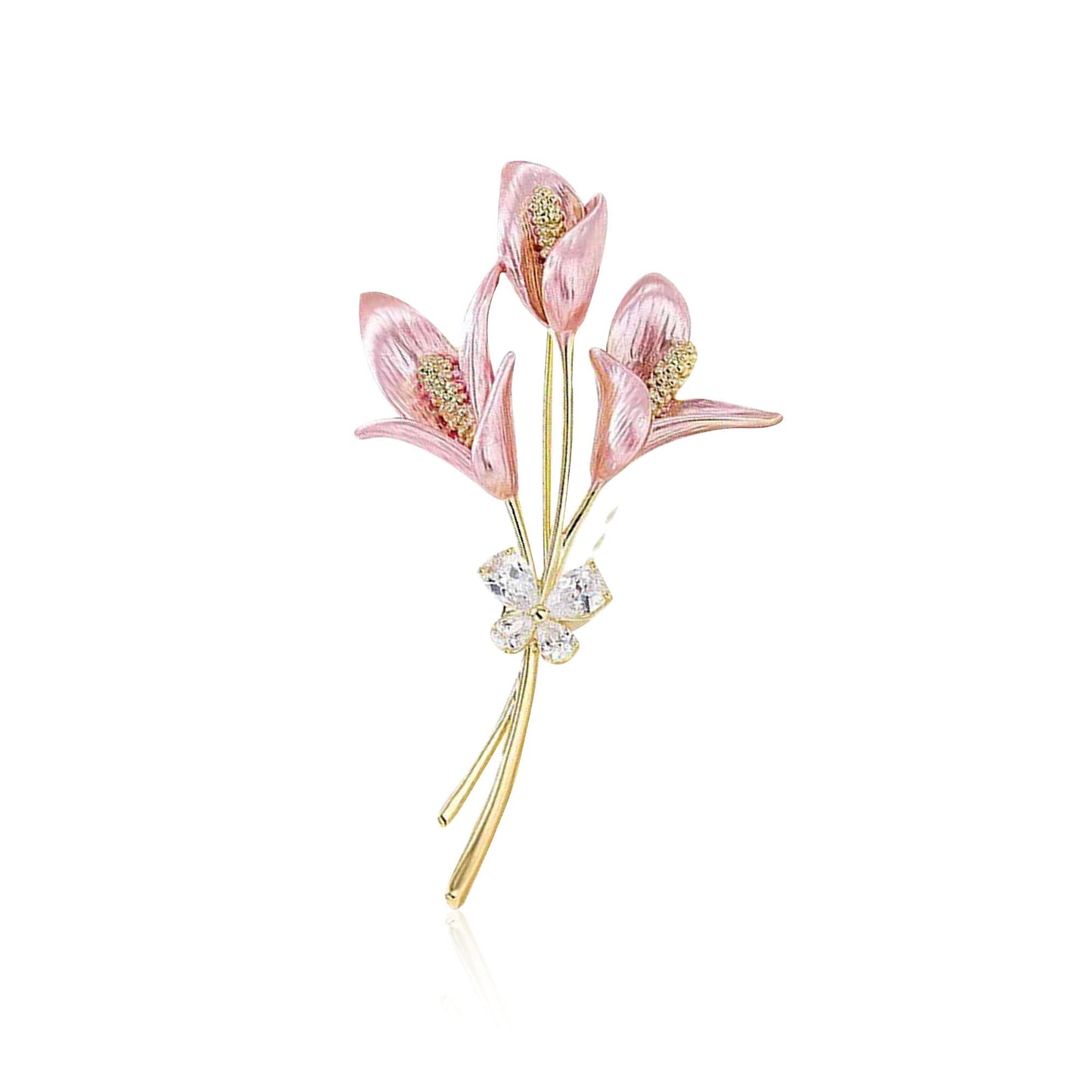 Seakuur Floral Elegant Red Rose Shape Brooch Pin for Women Mothers Day Accessory (F)
