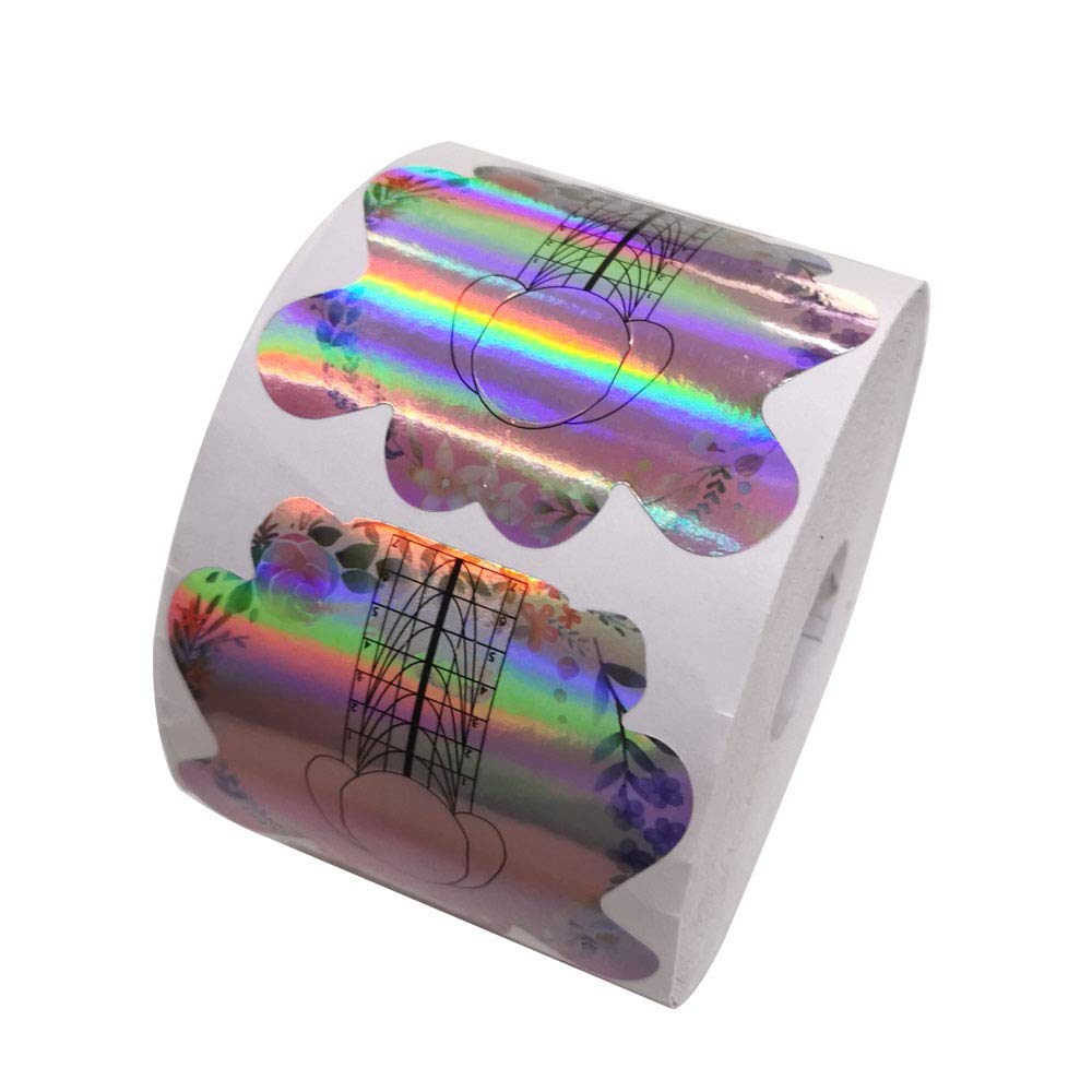BeautyLeader 500PCS Stiletto Nail Tips Laser Nail Forms Gel Polish Extension Forms Acrylic Tips Nail Art Decoration DIY Nail Gel Curl