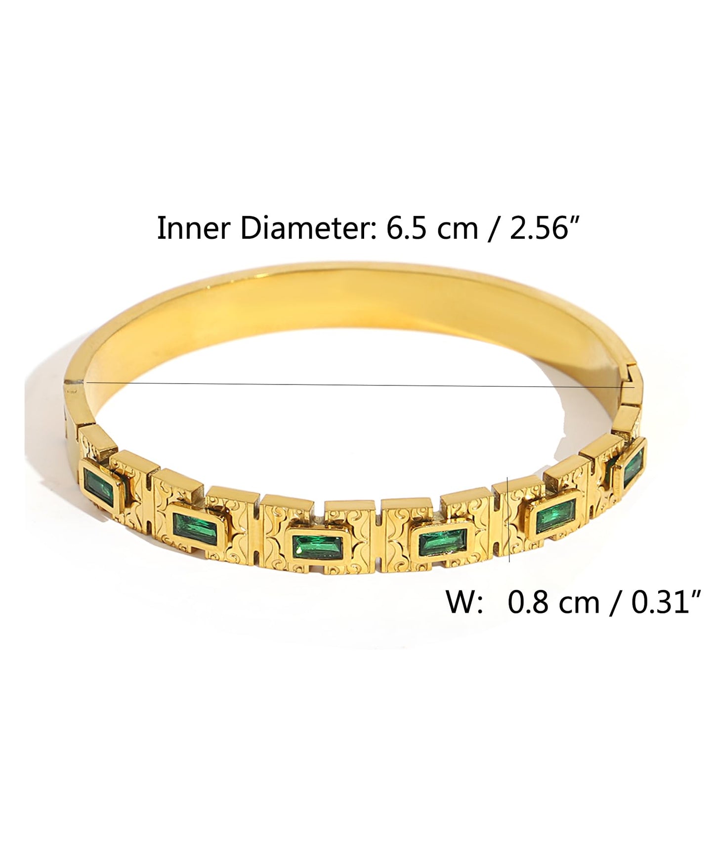 hotoo Vintage Gold Bangle Bracelets for Women Stackable Green Beaded Cuff Bracelet Christmas
