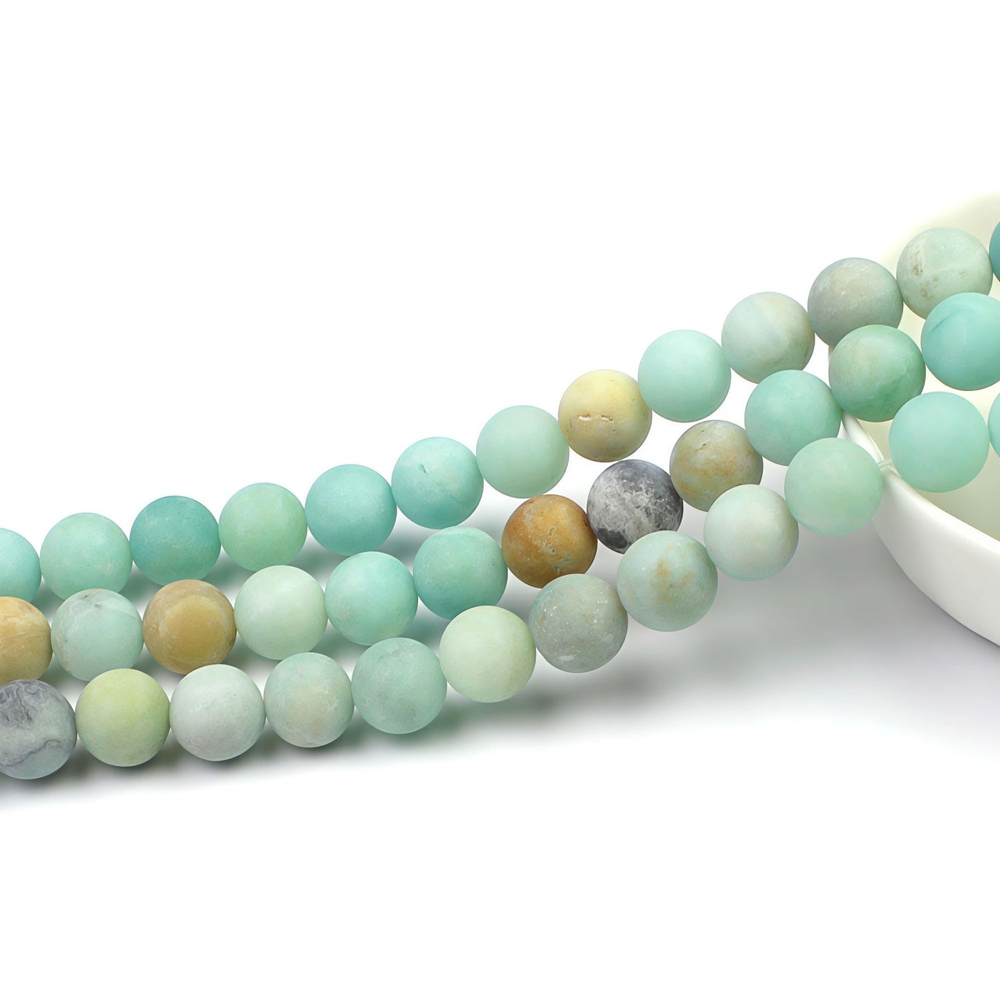 MJDCB Natural Matte Amazonite Round Loose Beads for Jewelry Making DIY Bracelet Necklace (10mm)