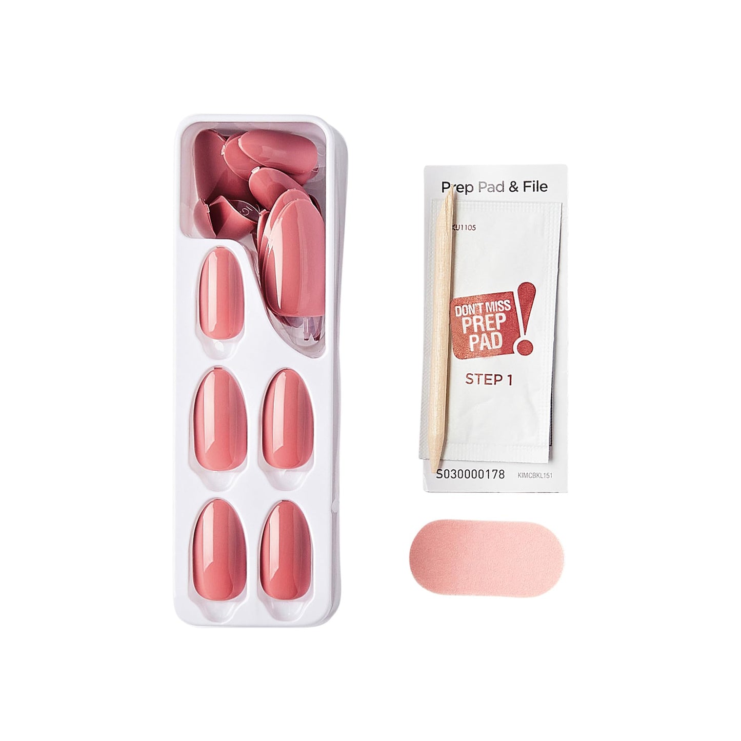KISS imPRESS Color Press-On Manicure Fake Nails, Sweet Aroma Blue- Short & Square, Solid Pink, Ready To Wear, Chip Proof, Smudge Proof, No Dry Time, Mini File & More | 30 Count