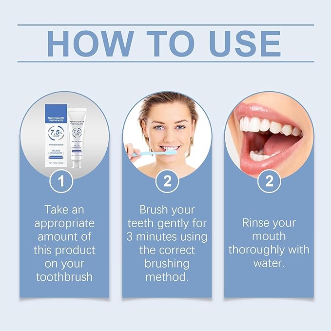 HydroxyapatiteToothpastes,7.5% hydroxyapatite Toothpaste,for Enamel Protection and Tooth Strengthening, Gentle Mint, Fresh Breath, Daily Use for Oral Health（2pcs）